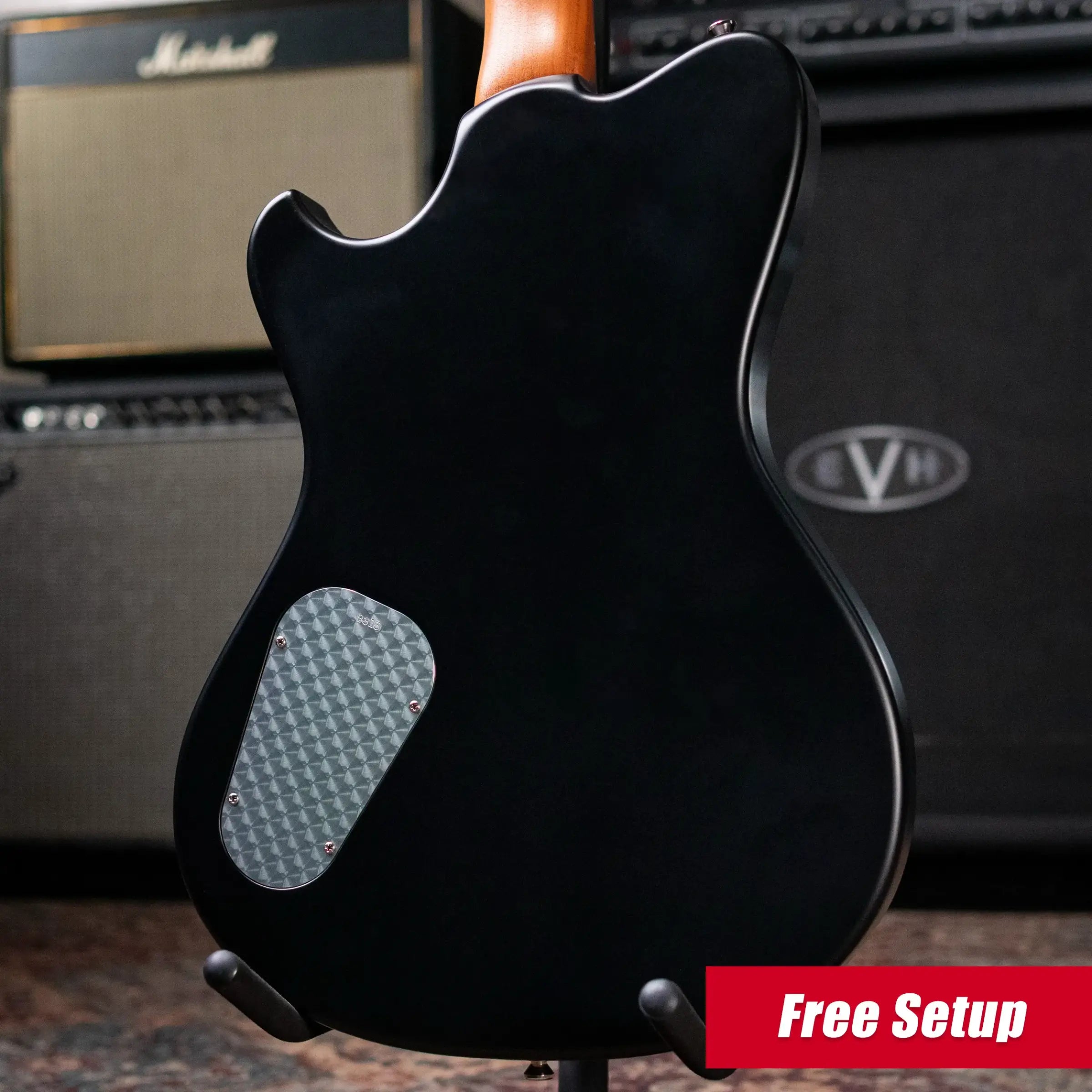 Powers Electric A-Type FF42 Hollow Body Electric Guitar - Twillight Blue with Gig Bag