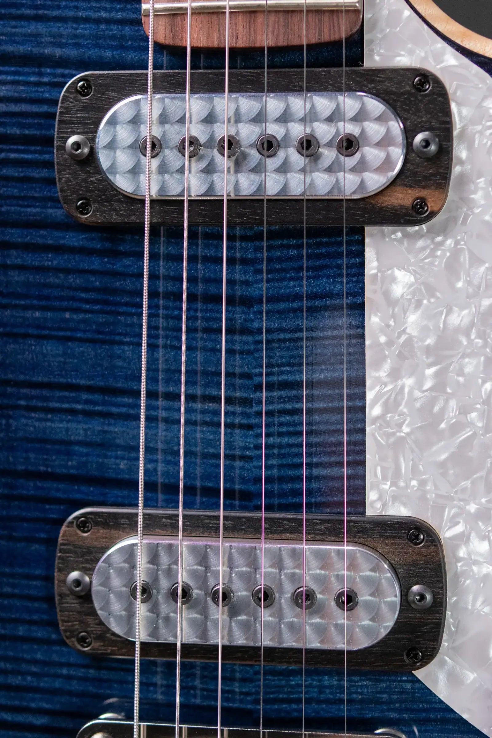 Powers Electric A-Type FF42 Hollow Body Electric Guitar - Twillight Blue with Gig Bag