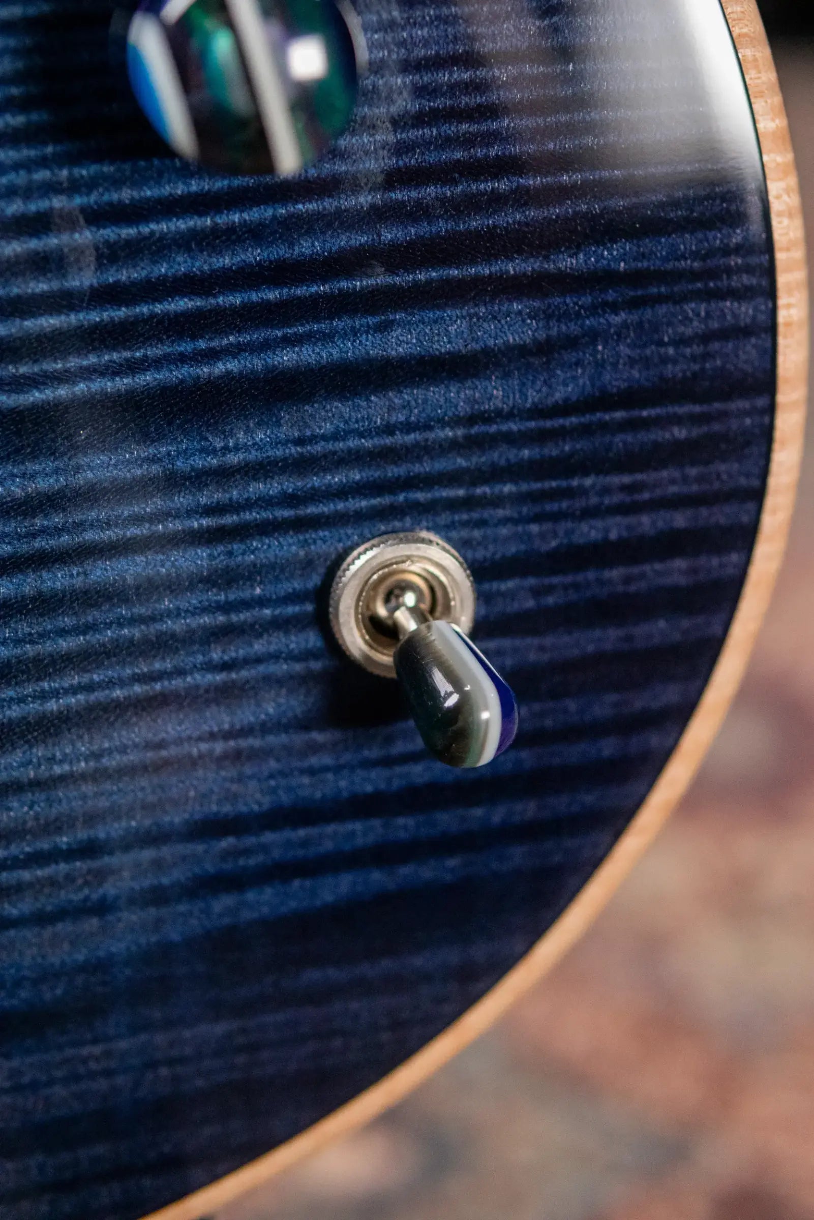 Powers Electric A-Type FF42 Hollow Body Electric Guitar - Twillight Blue with Gig Bag