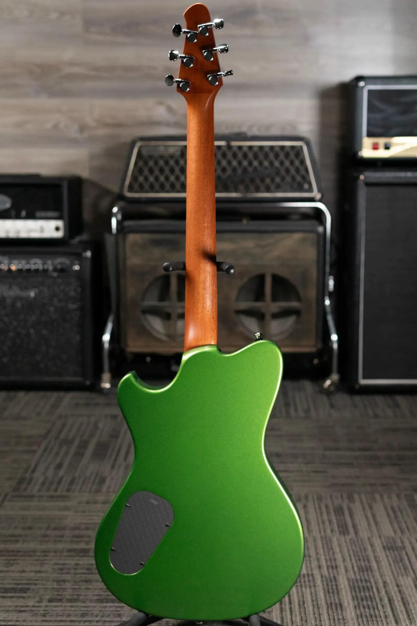 Powers Electric A-Type FF42 Hollow Body Electric Guitar - Willow Green/Java Green Metallic with Gig Bag