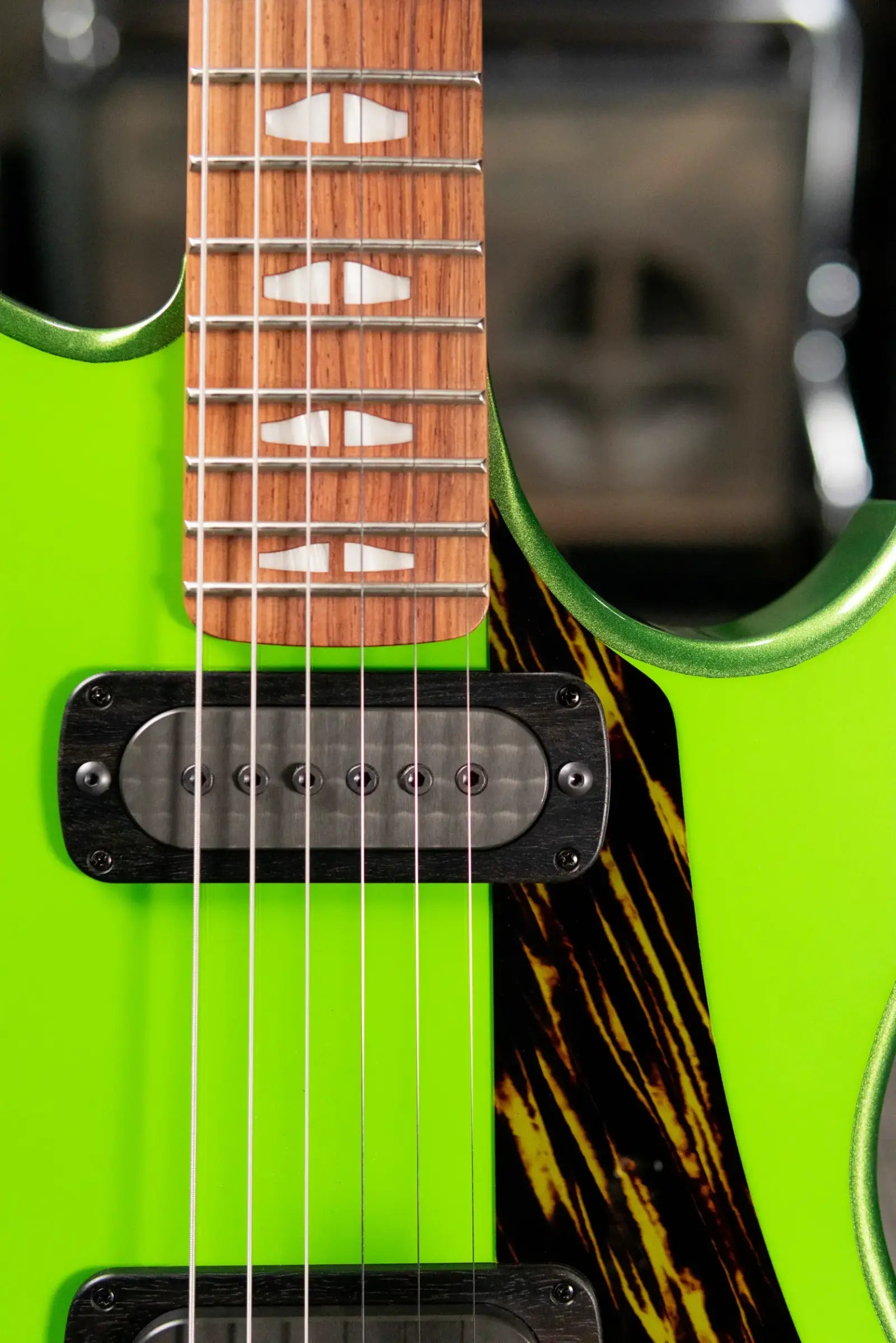 Powers Electric A-Type FF42 Hollow Body Electric Guitar - Willow Green/Java Green Metallic with Gig Bag