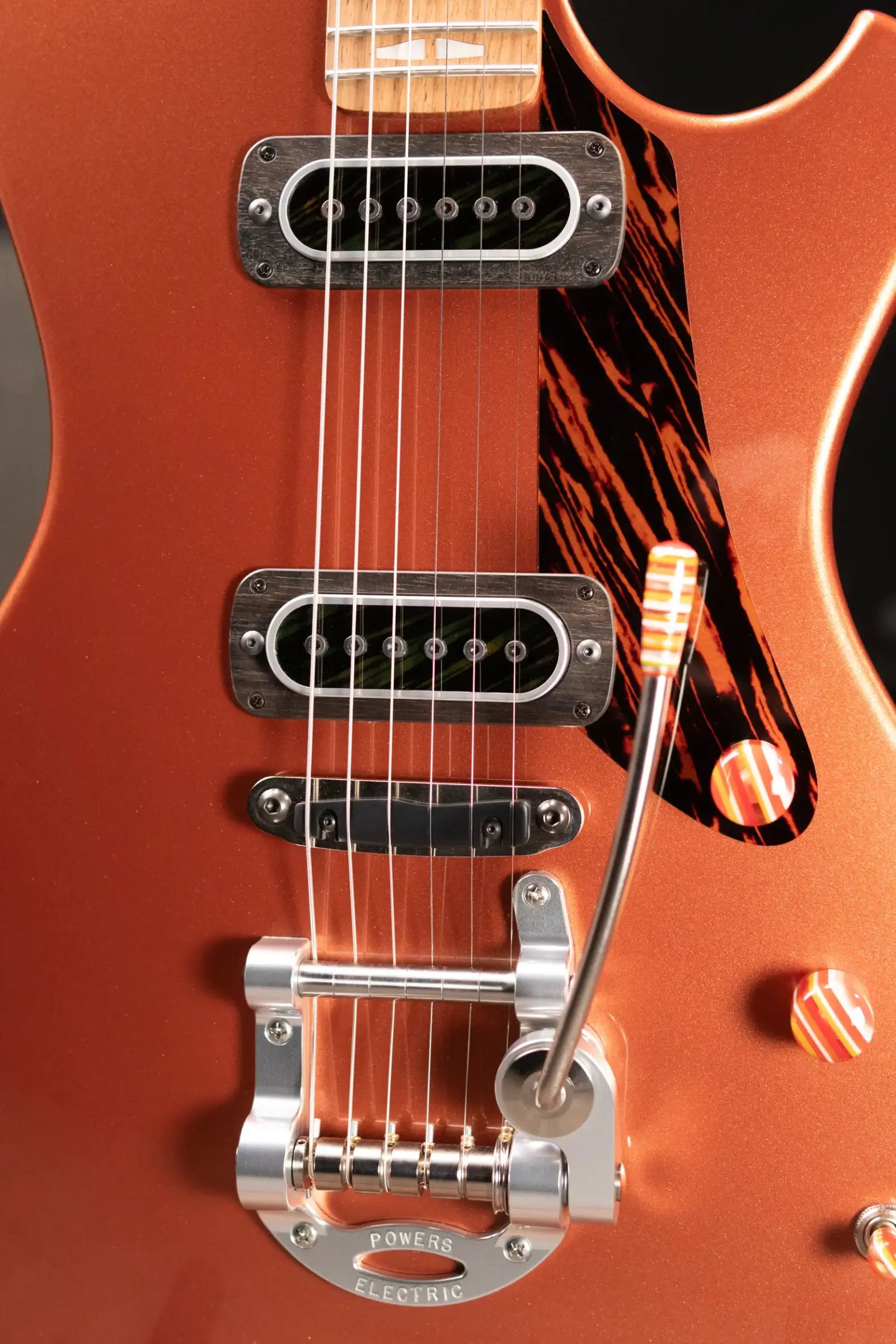 Powers Electric A-Type PF42 Hollow Body Electric Guitar - Byzantine Gold with Gig Bag