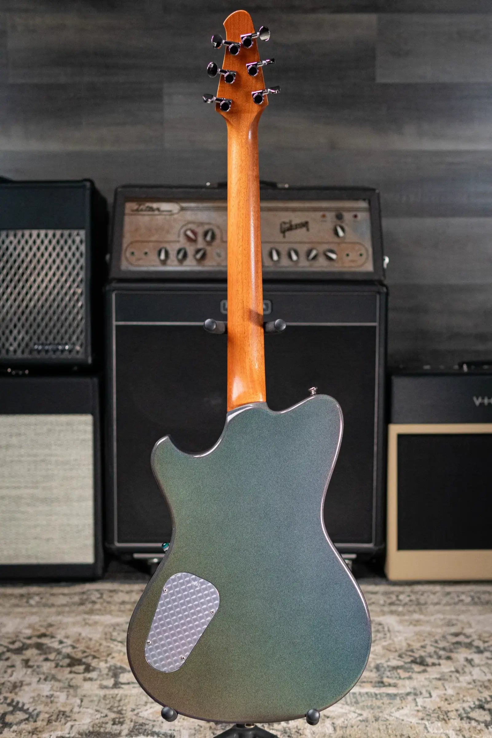 Powers Electric A-Type PF42 Hollow Body Electric Guitar - Chroma Stratus with Gig Bag