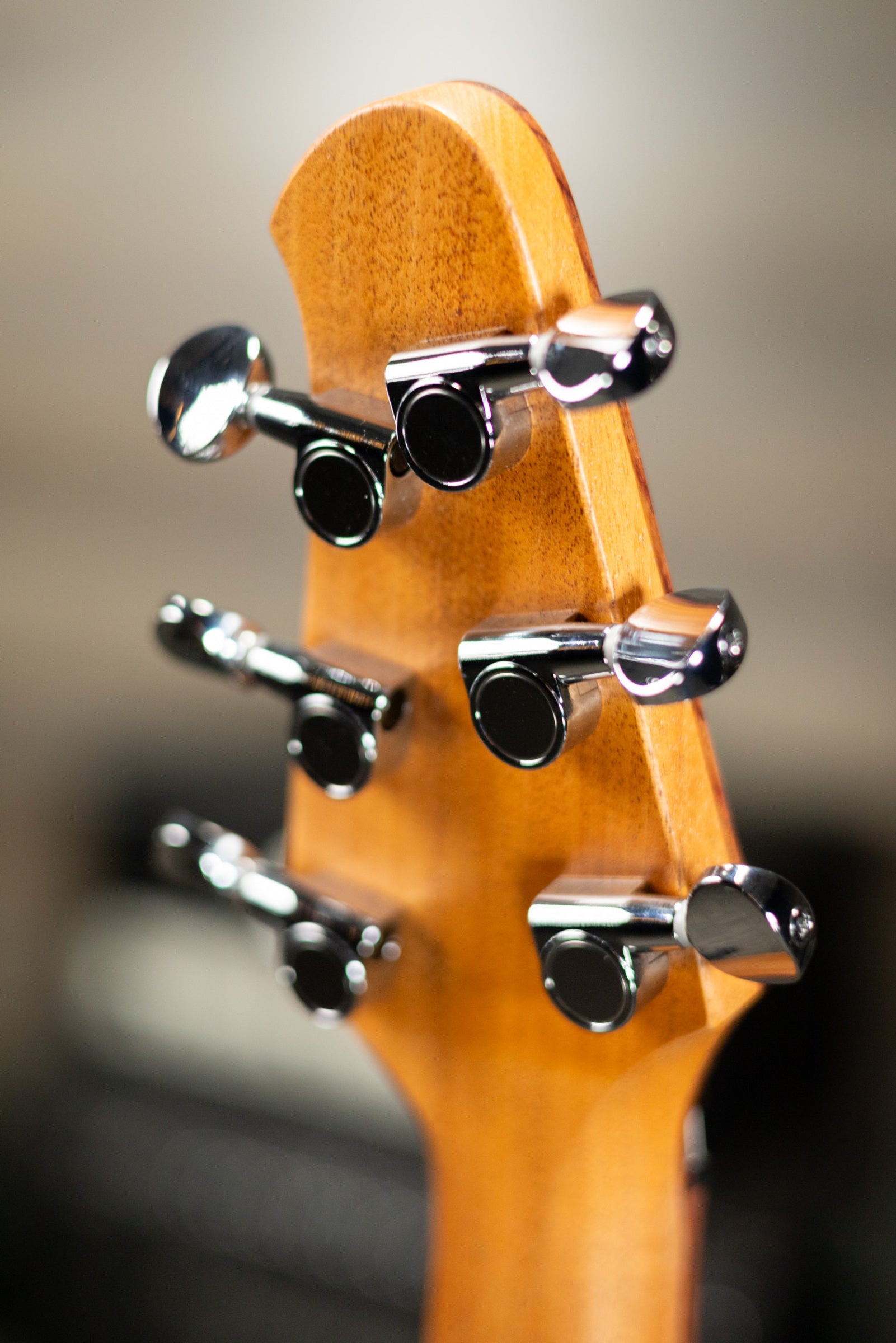 Powers Electric A-Type PF42 Hollow Body Electric Guitar - Chroma Silver Cranberry with Gig Bag