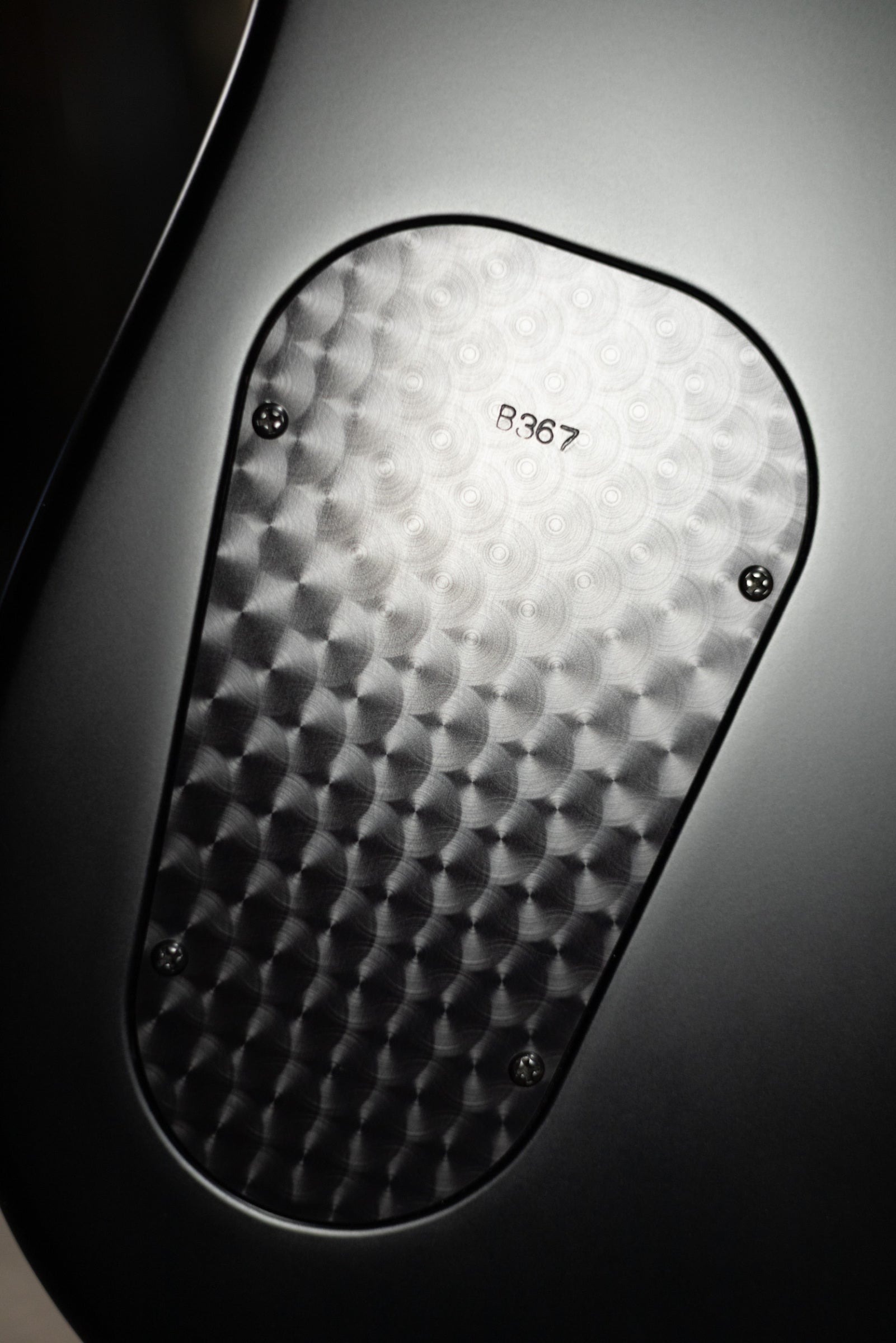 Powers Electric A-Type PF42 Hollow Body Electric Guitar - Chroma Silver Cranberry with Gig Bag