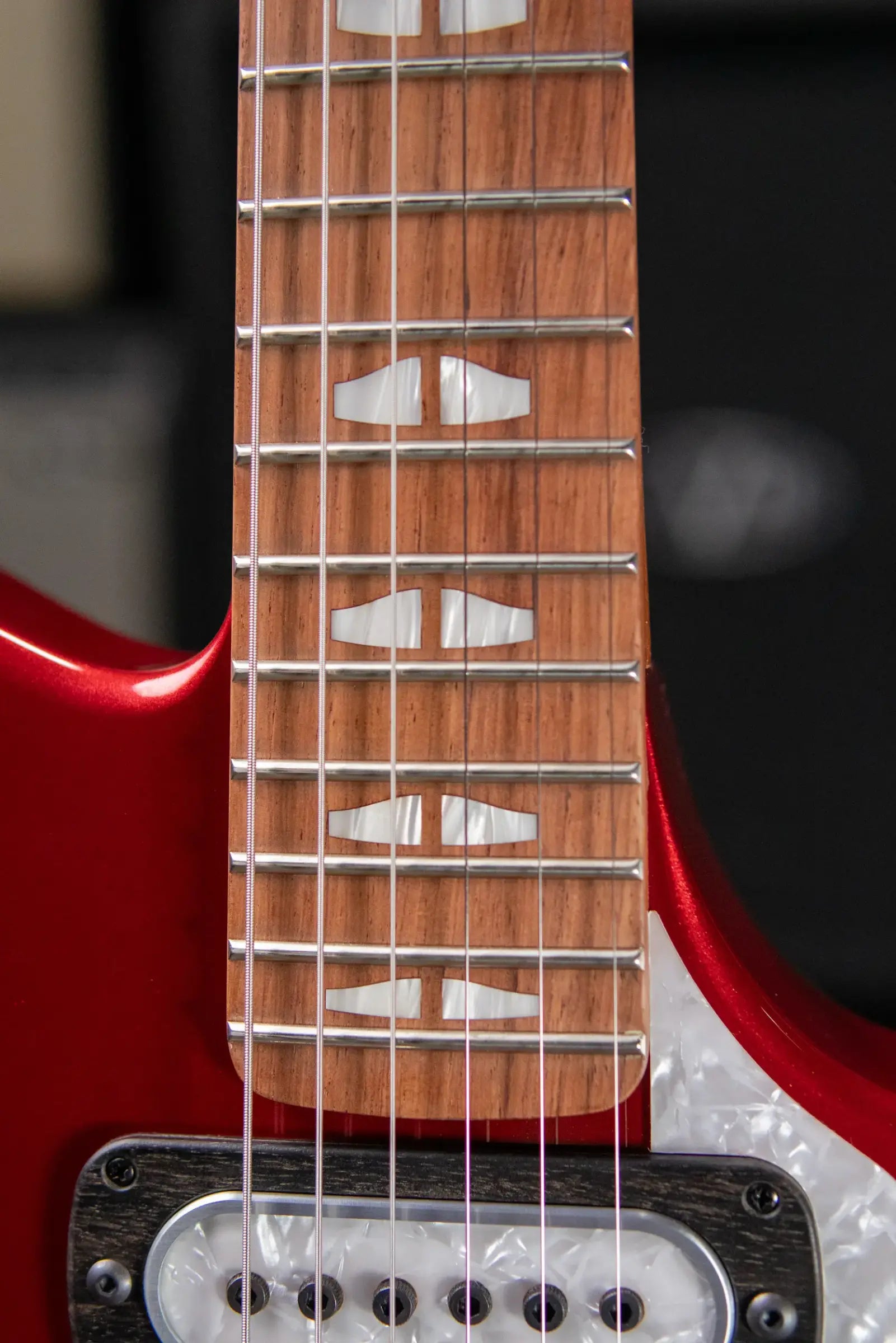 Powers Electric A-Type PF42 Hollow Body Electric Guitar - Crystal Red Metallic with Gig Bag