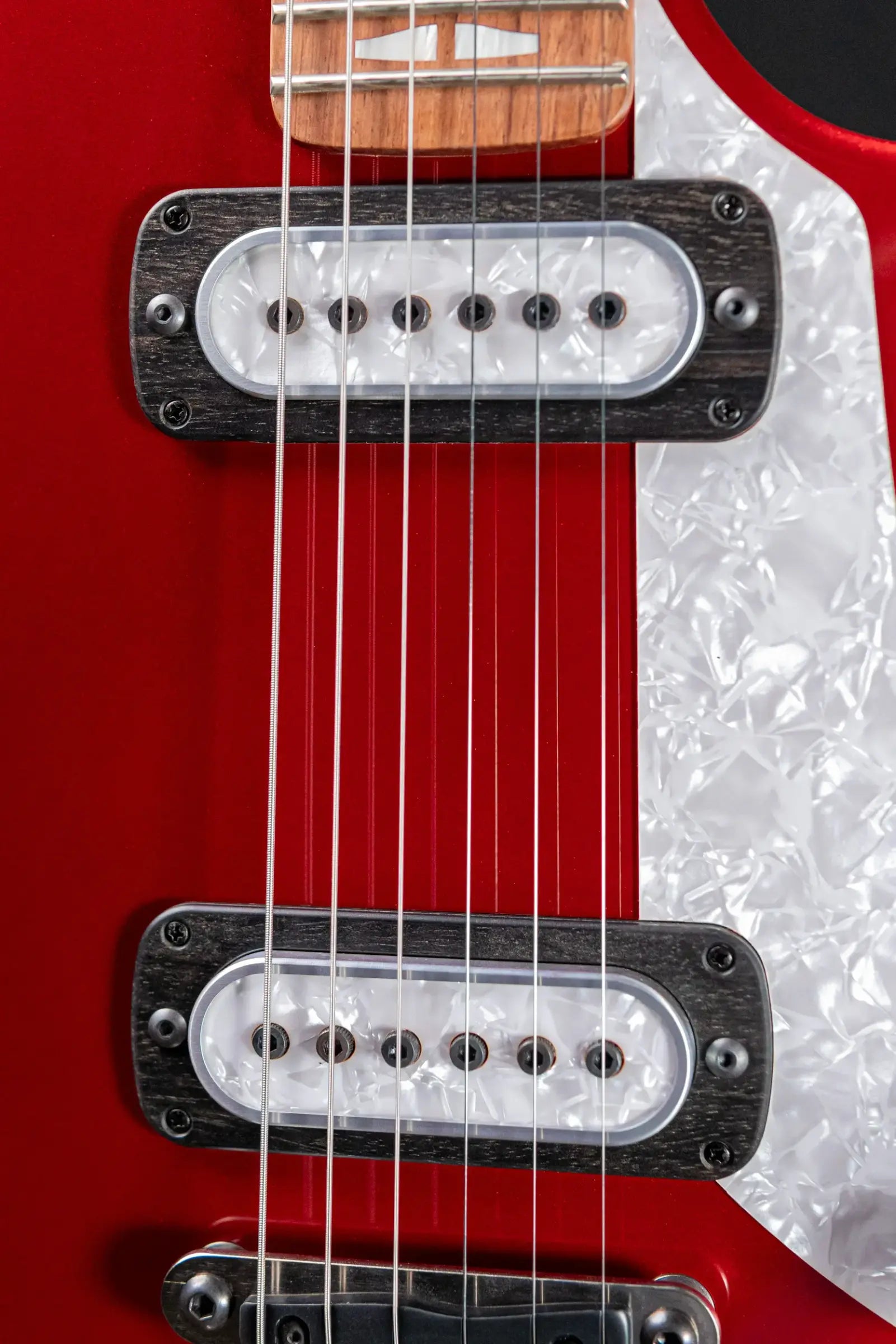 Powers Electric A-Type PF42 Hollow Body Electric Guitar - Crystal Red Metallic with Gig Bag