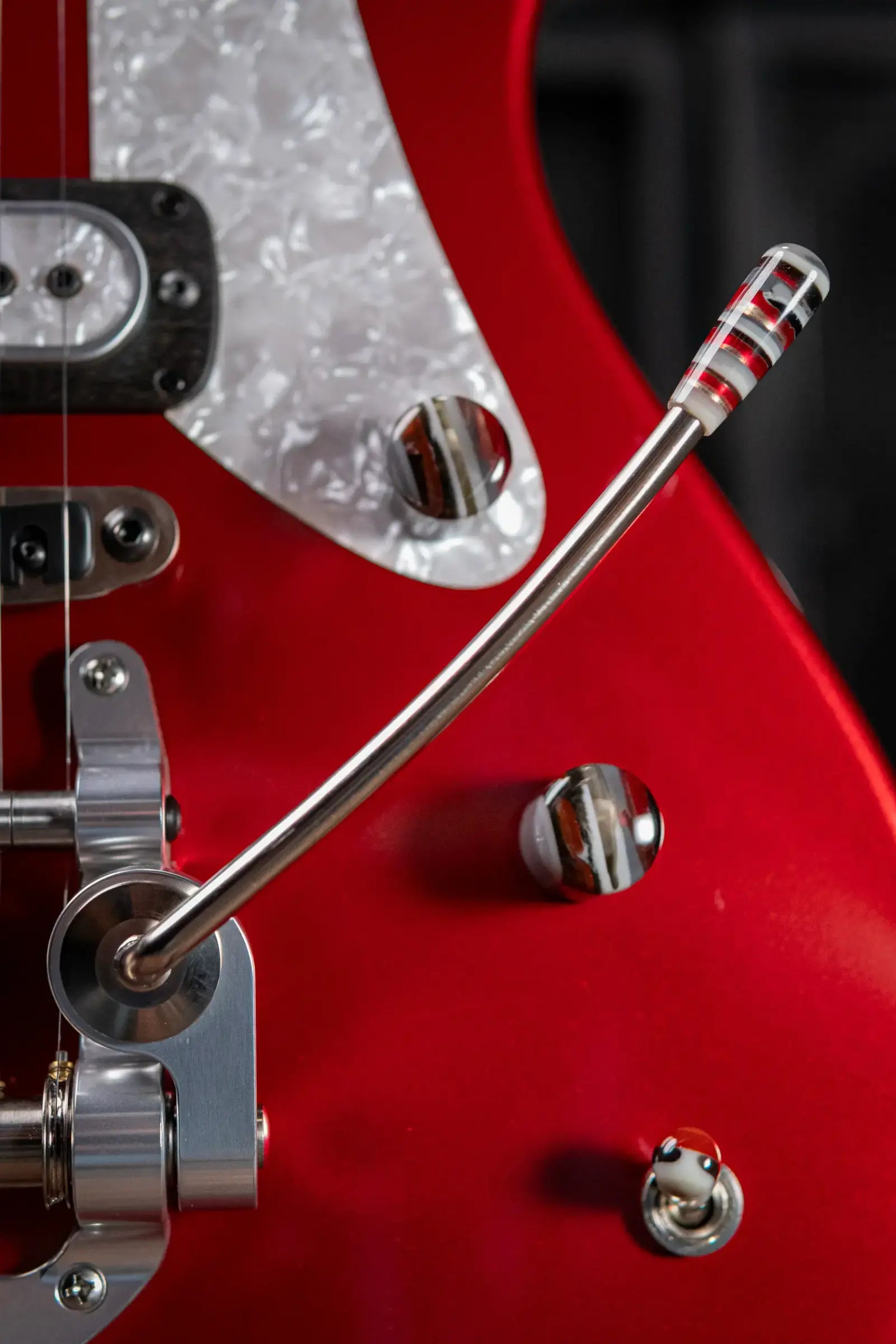 Powers Electric A-Type PF42 Hollow Body Electric Guitar - Crystal Red Metallic with Gig Bag