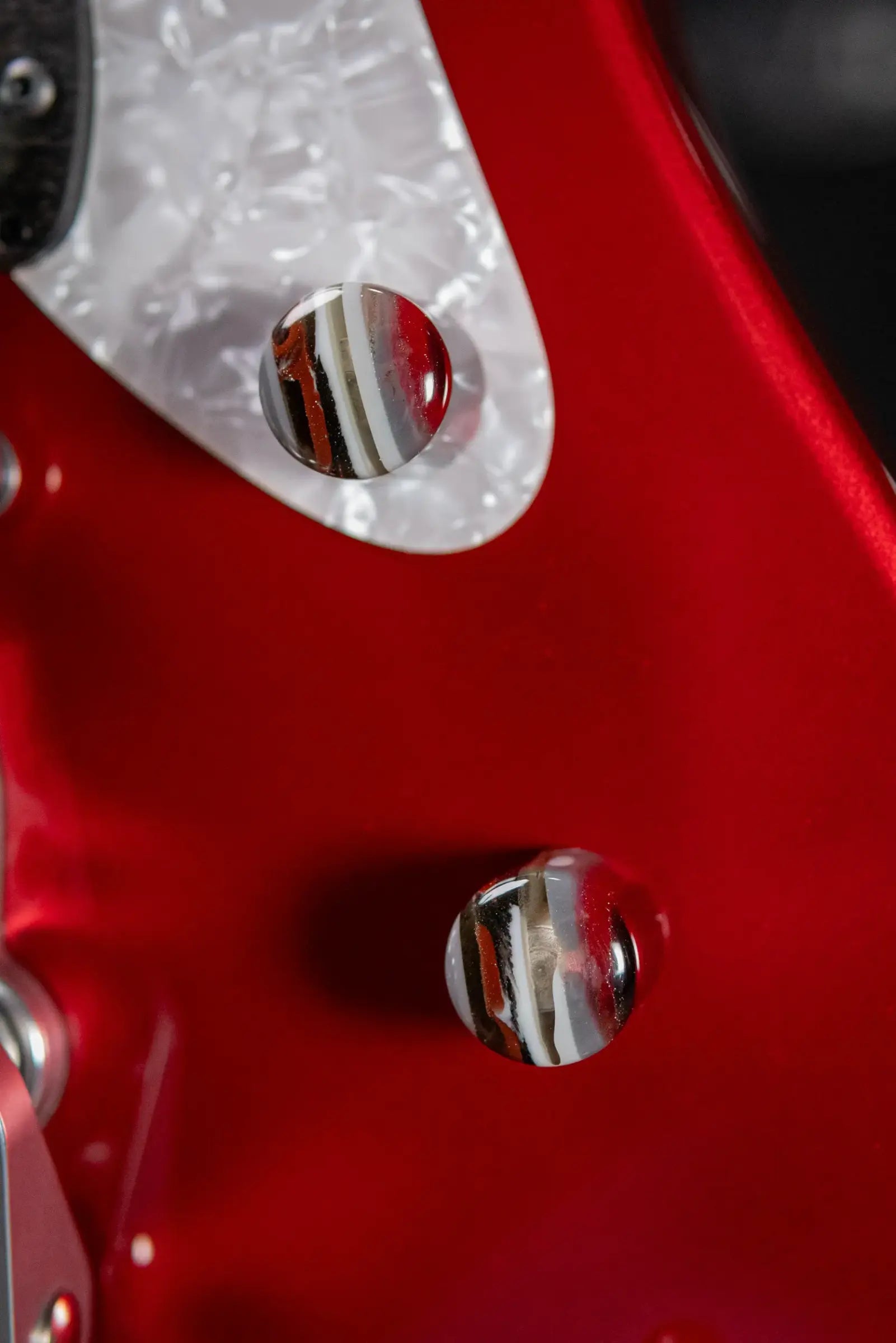 Powers Electric A-Type PF42 Hollow Body Electric Guitar - Crystal Red Metallic with Gig Bag