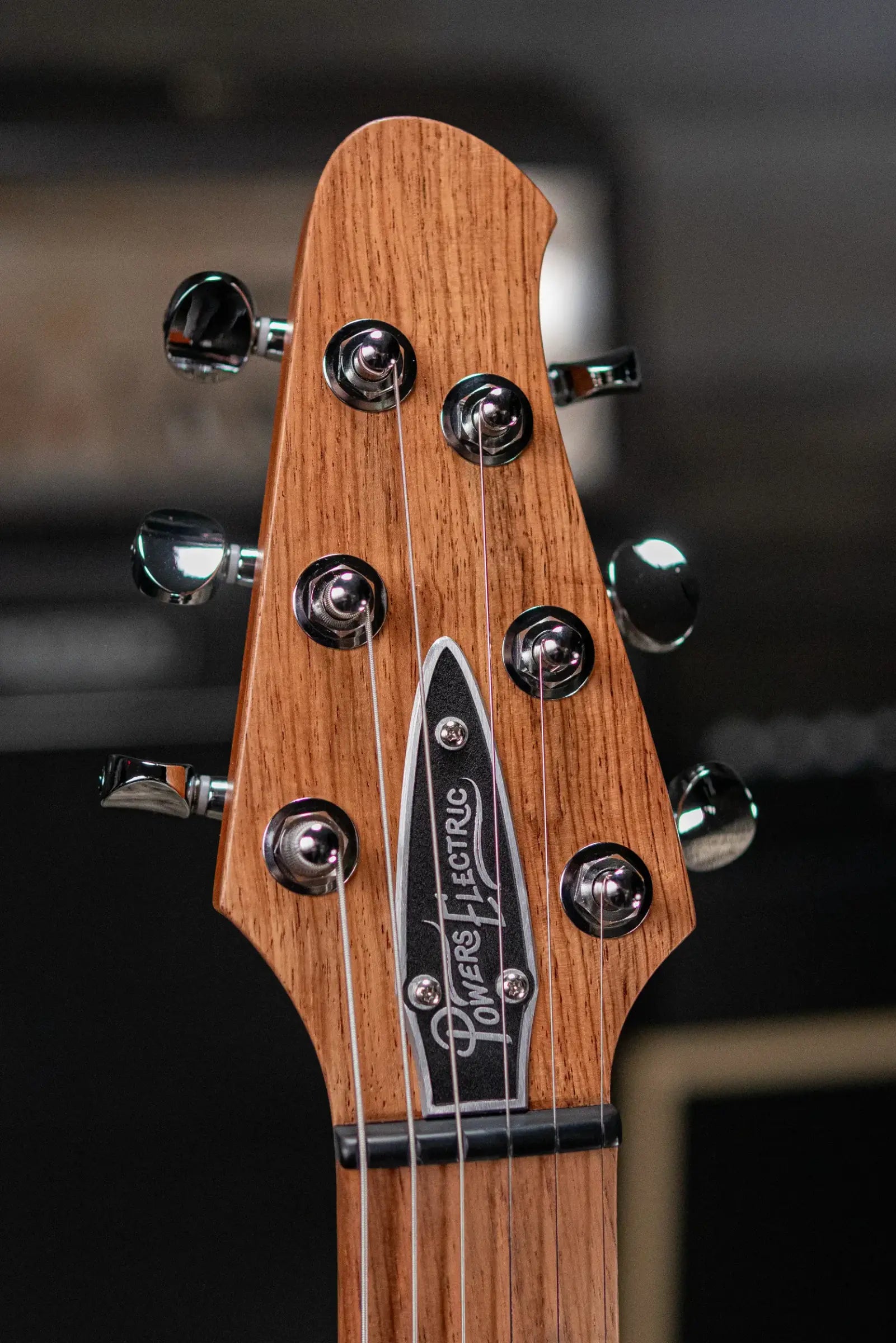 Powers Electric A-Type PF42 Hollow Body Electric Guitar - Liquid Metal Chrome Blue with Gig Bag