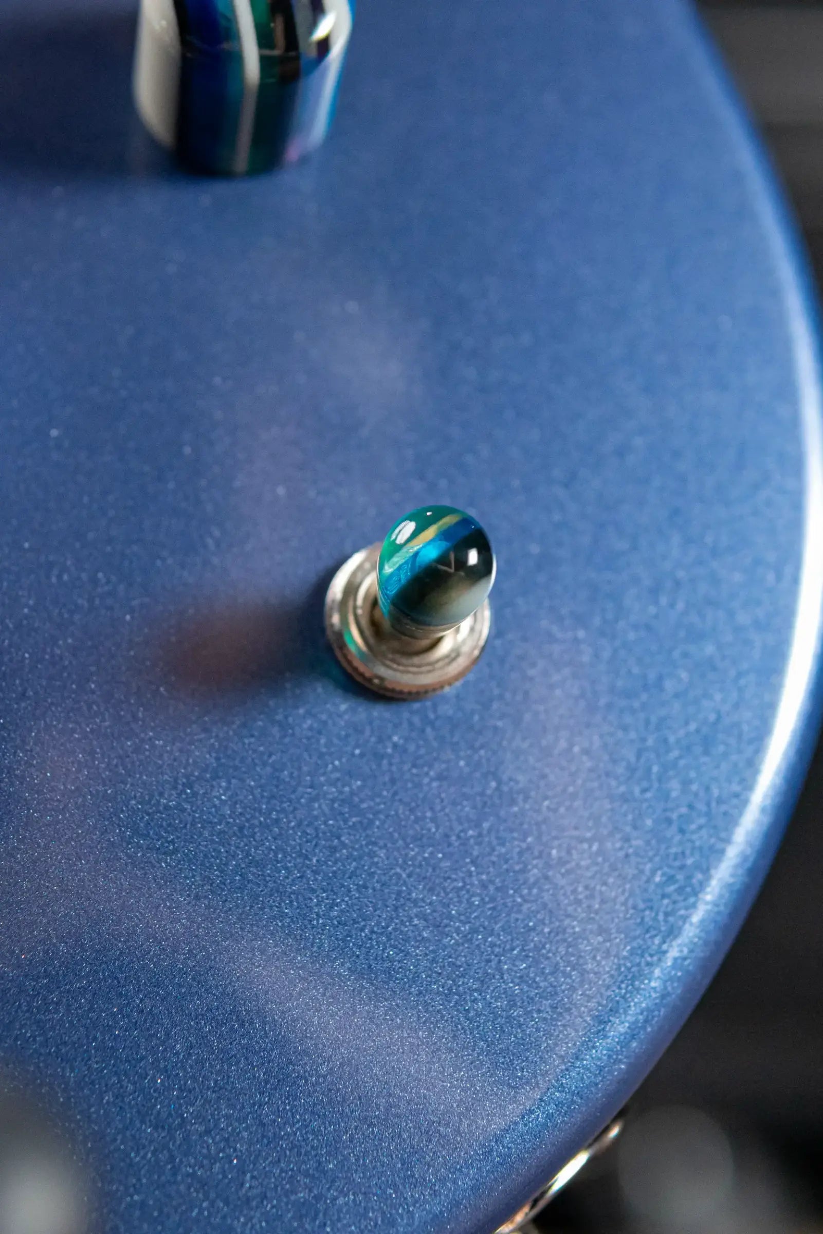 Powers Electric A-Type PF42 Hollow Body Electric Guitar - Yachting Blue Metallic with Gig Bag