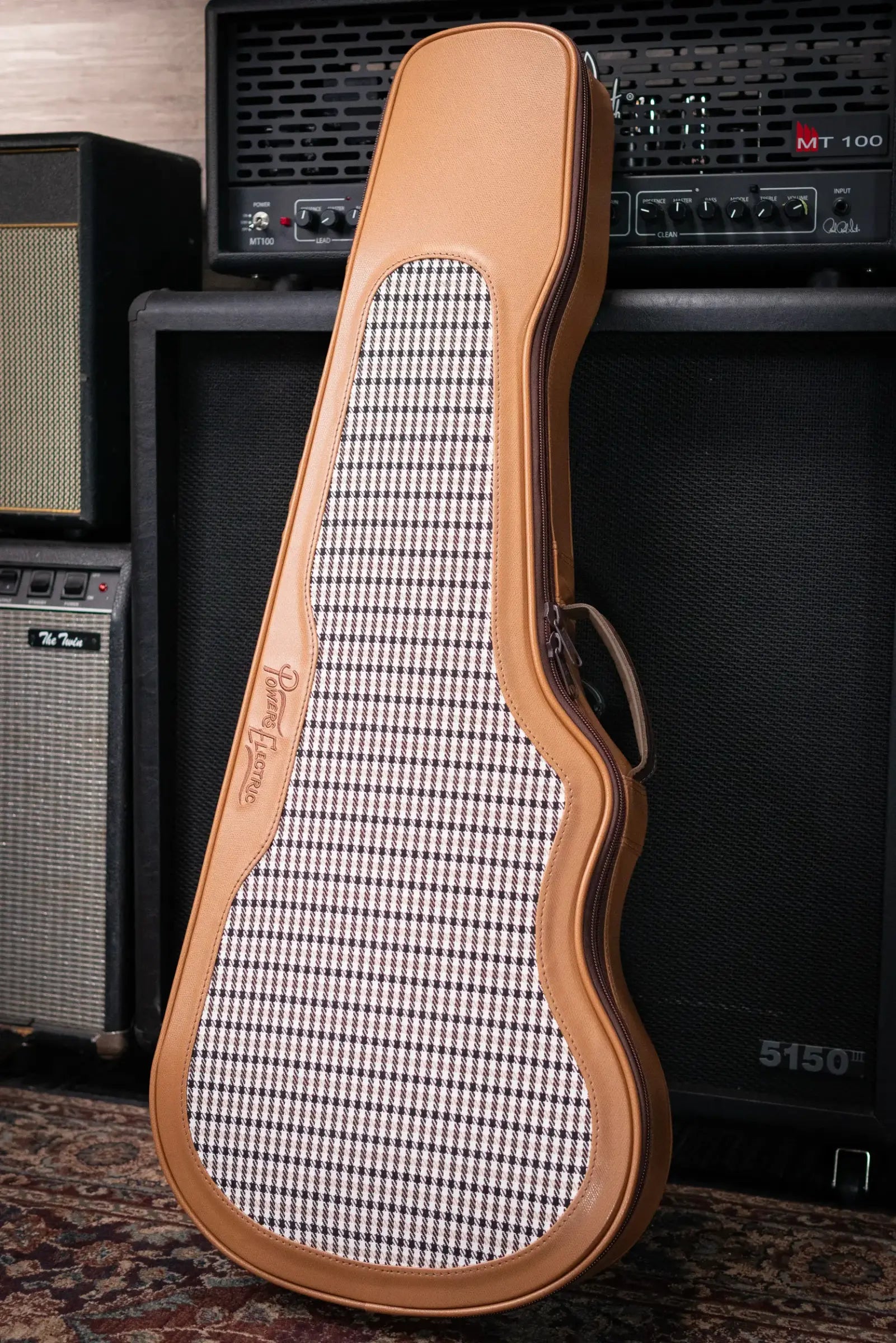 Powers Electric A-Type PF42 Hollow Body Electric Guitar - Yachting Blue Metallic with Gig Bag