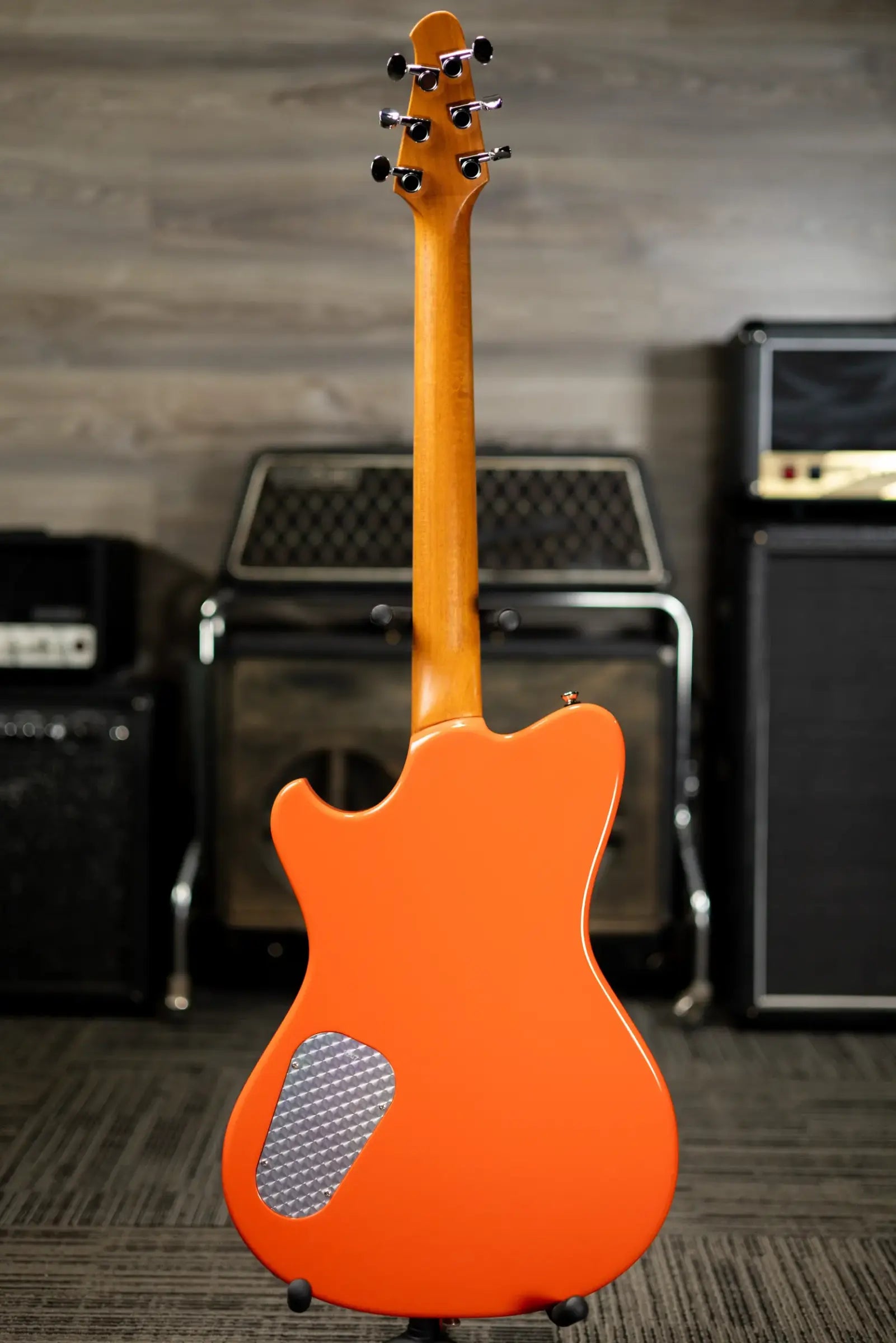 Powers Electric A-Type PF42 Hollow Body Guitar - Continental Orange with Gig Bag