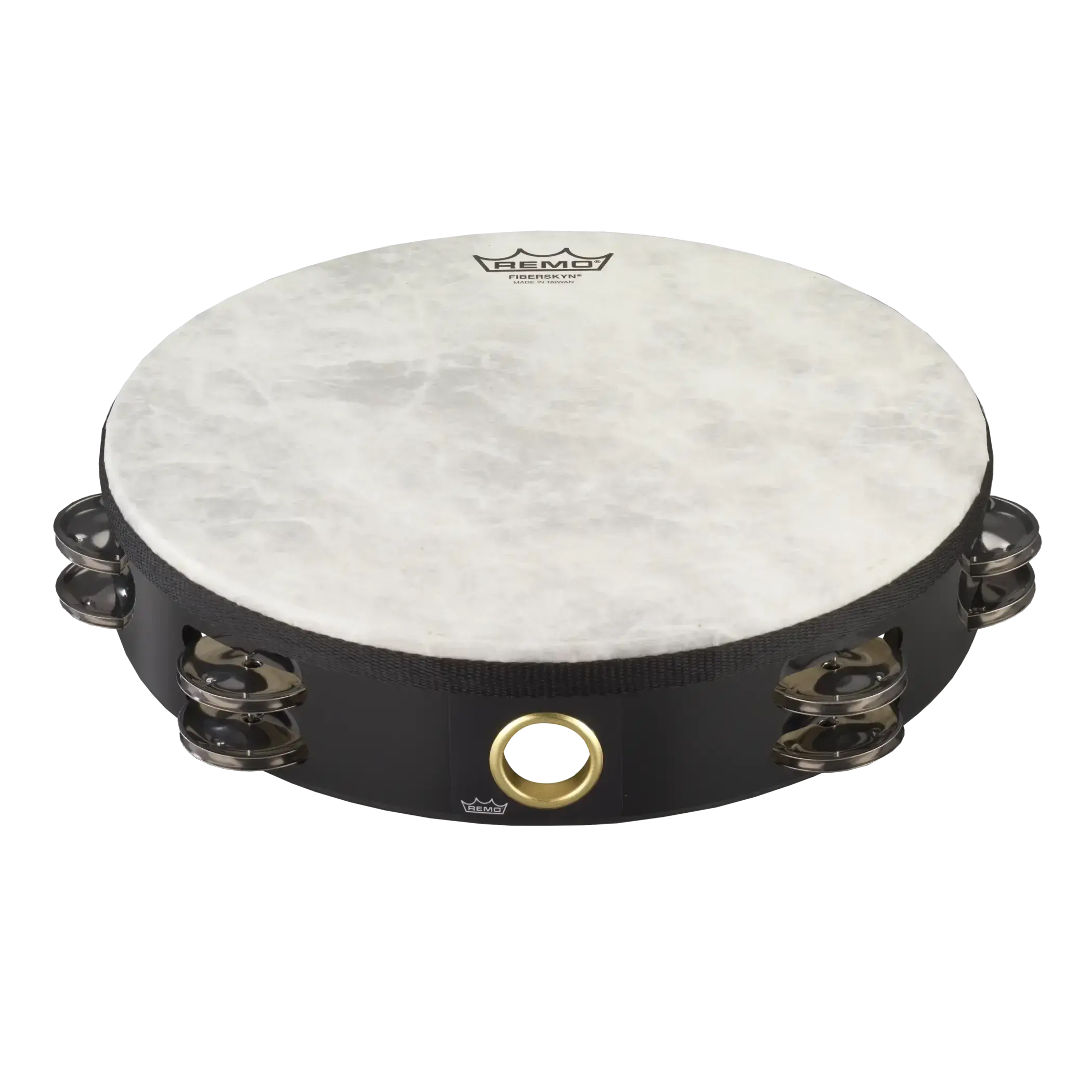 Remo TA-5210-70 Fiberskyn Tambourine - Quadura Black 10"