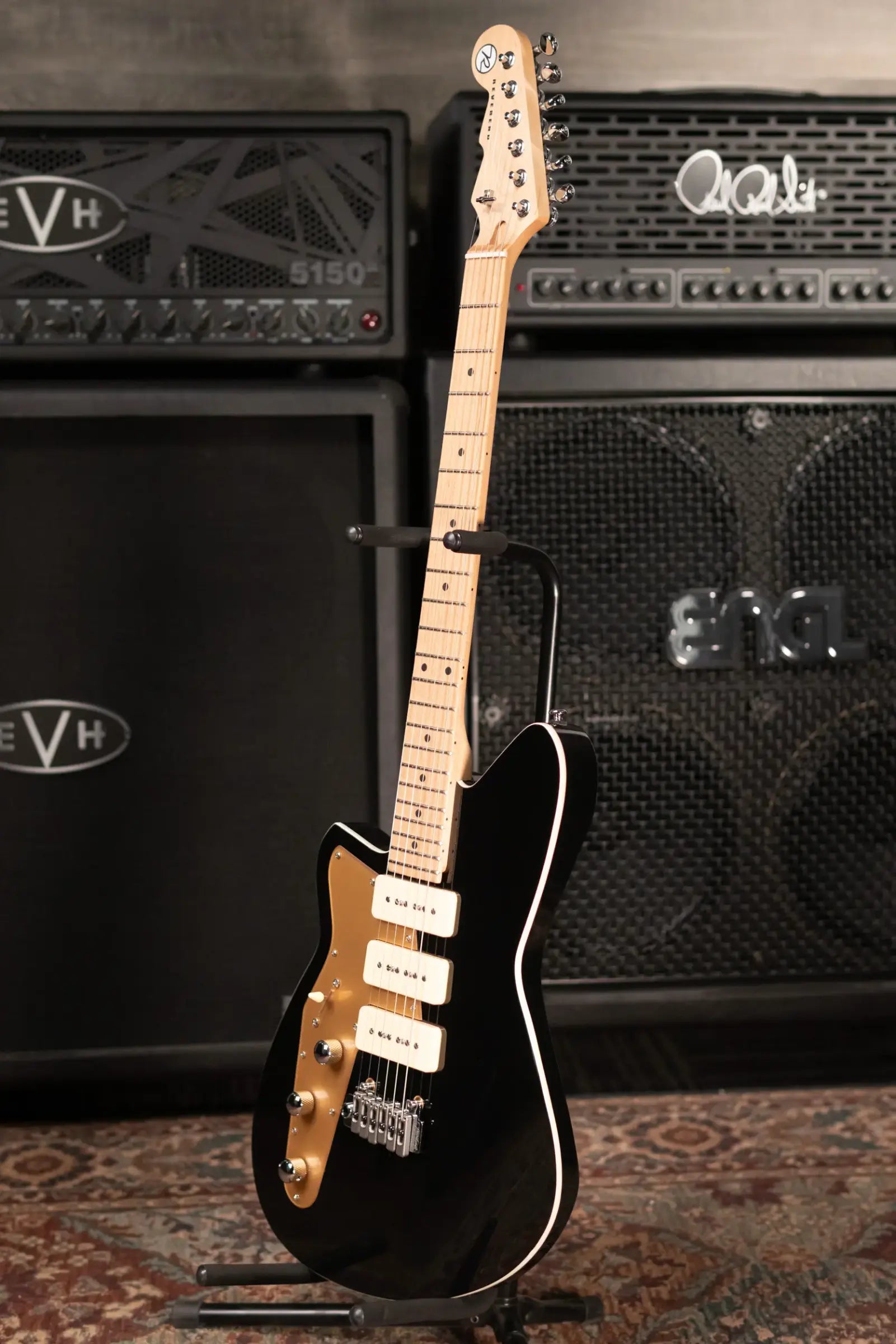 Reverend Jetstream 390 Left-Handed Electric Guitar - Midnight Black