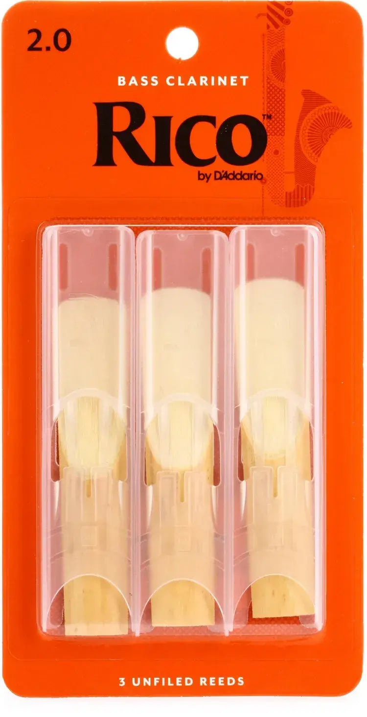 Rico REA0320 Bass Clarinet Reeds Strength 2 - 3 Pack