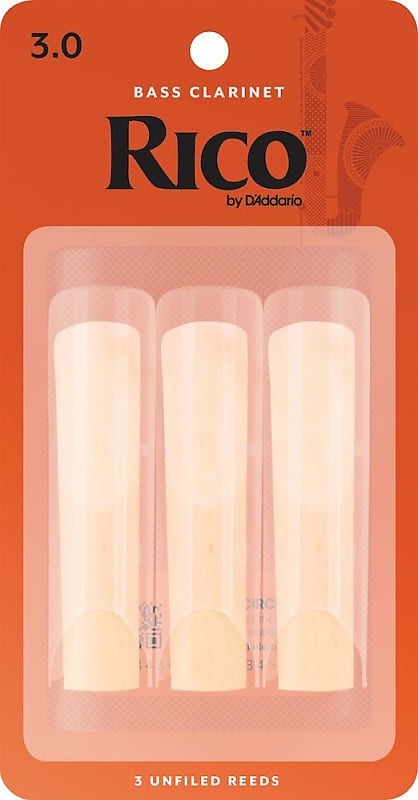 Rico REA0330 Bass Clarinet Reeds Strength 3 - 3 Pack