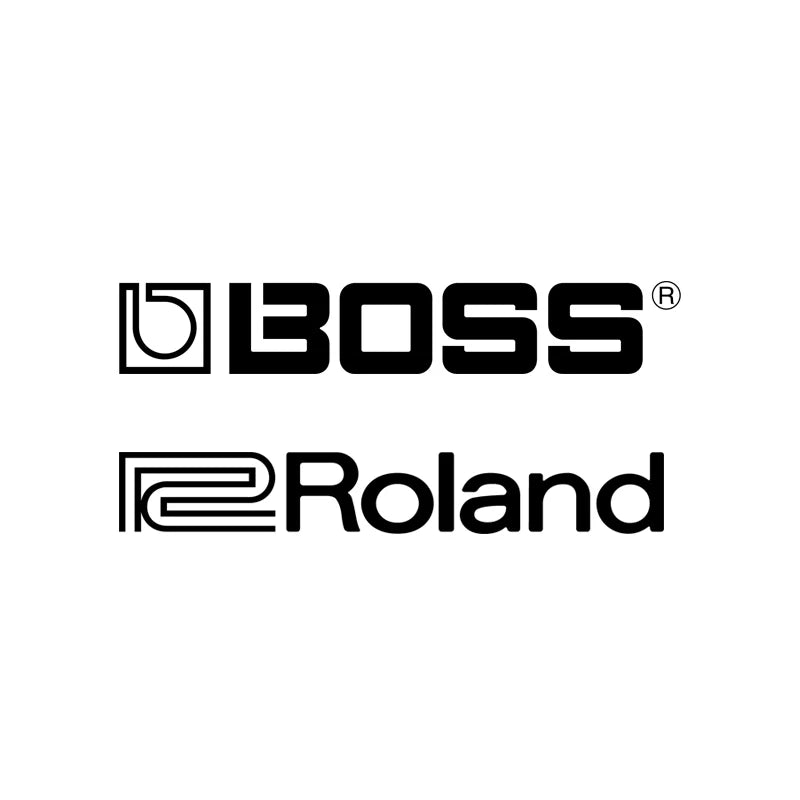 Logos of BOSS and Roland on a white background