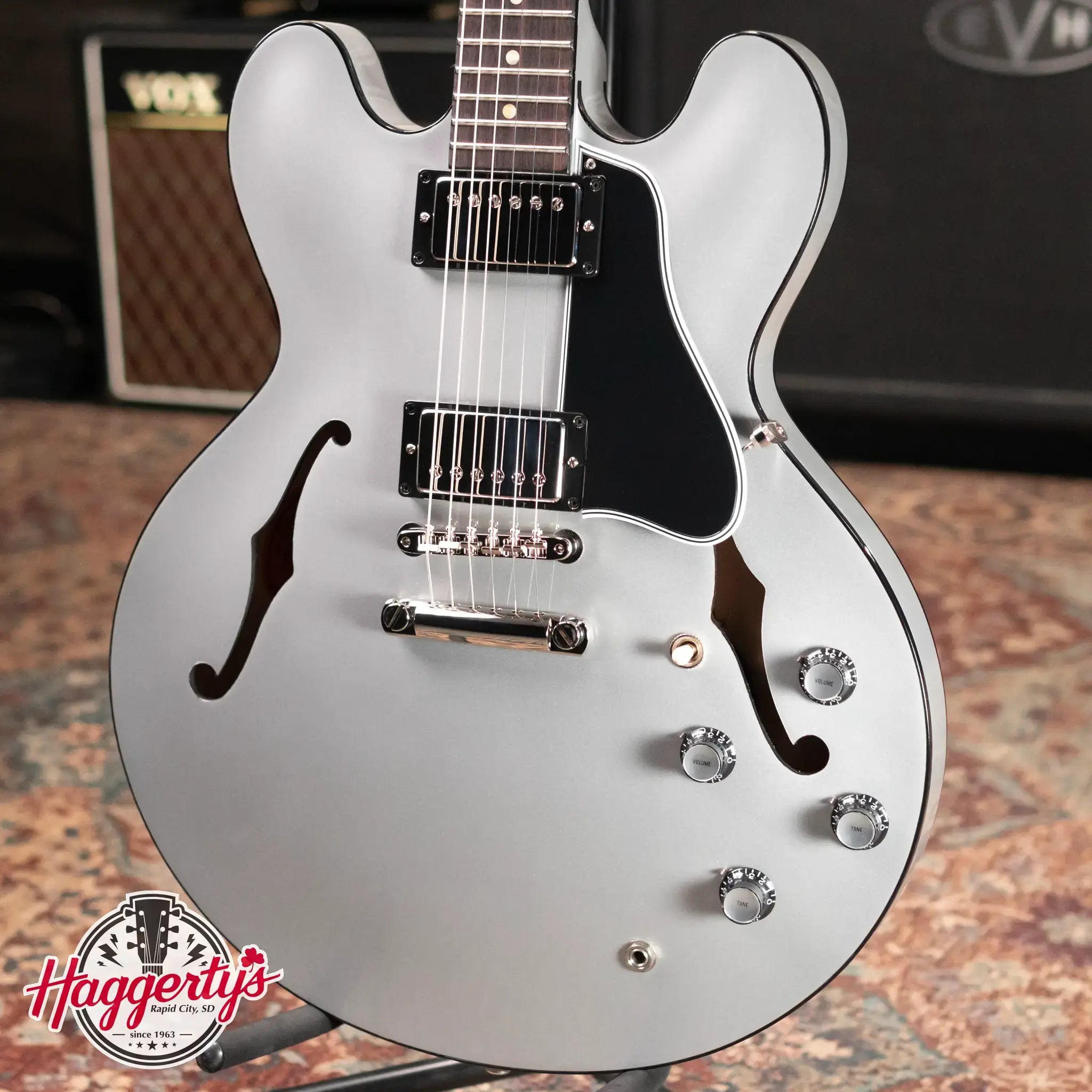 Gibson Custom Shop 1961 ES-335 Semi-Hollow Electric Guitar - Silver with Hardshell Case