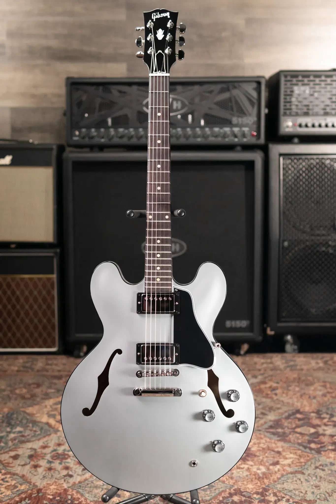 Gibson Custom Shop 1961 ES-335 Semi-Hollow Electric Guitar - Silver with Hardshell Case