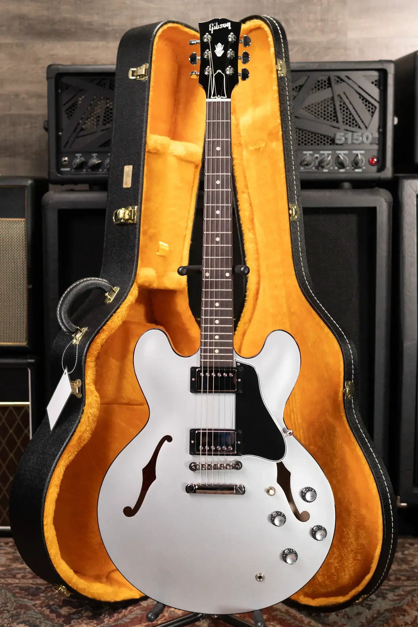Gibson Custom Shop 1961 ES-335 Semi-Hollow Electric Guitar - Silver with Hardshell Case