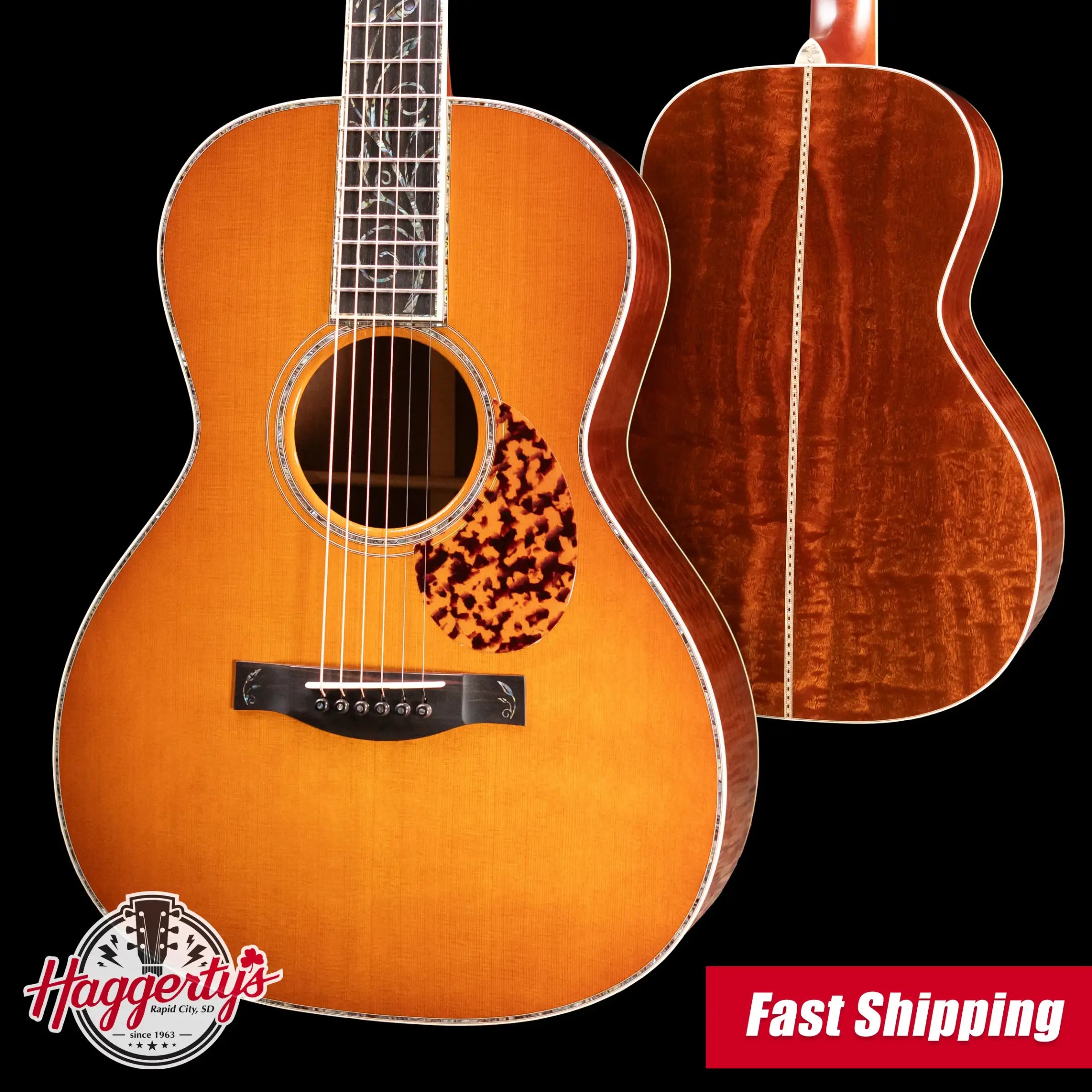 Santa Cruz H13 42 Style Acoustic Guitar - Orcas Island Cedar/Waterfall Bubinga with Hardshell Case
