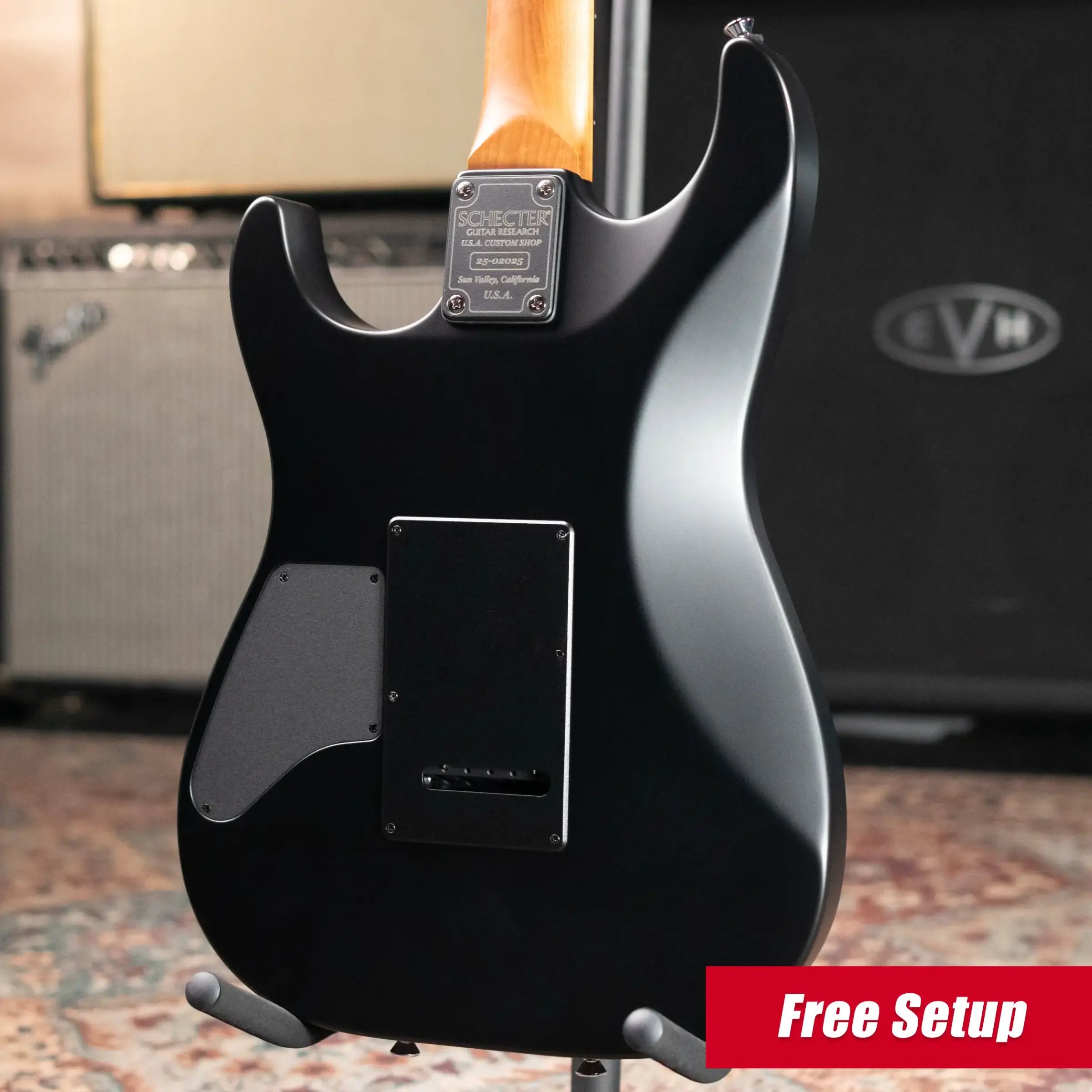 Schecter Custom Shop Sunset Custom HSS Electric Guitar - Satin Transparent Black Burst with Hardshell Case