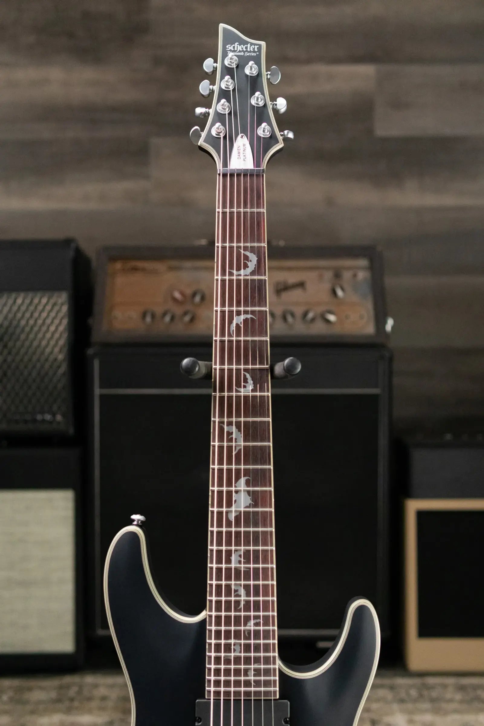Schecter Damien Platinum-7 7-String Electric Guitar - Satin Black
