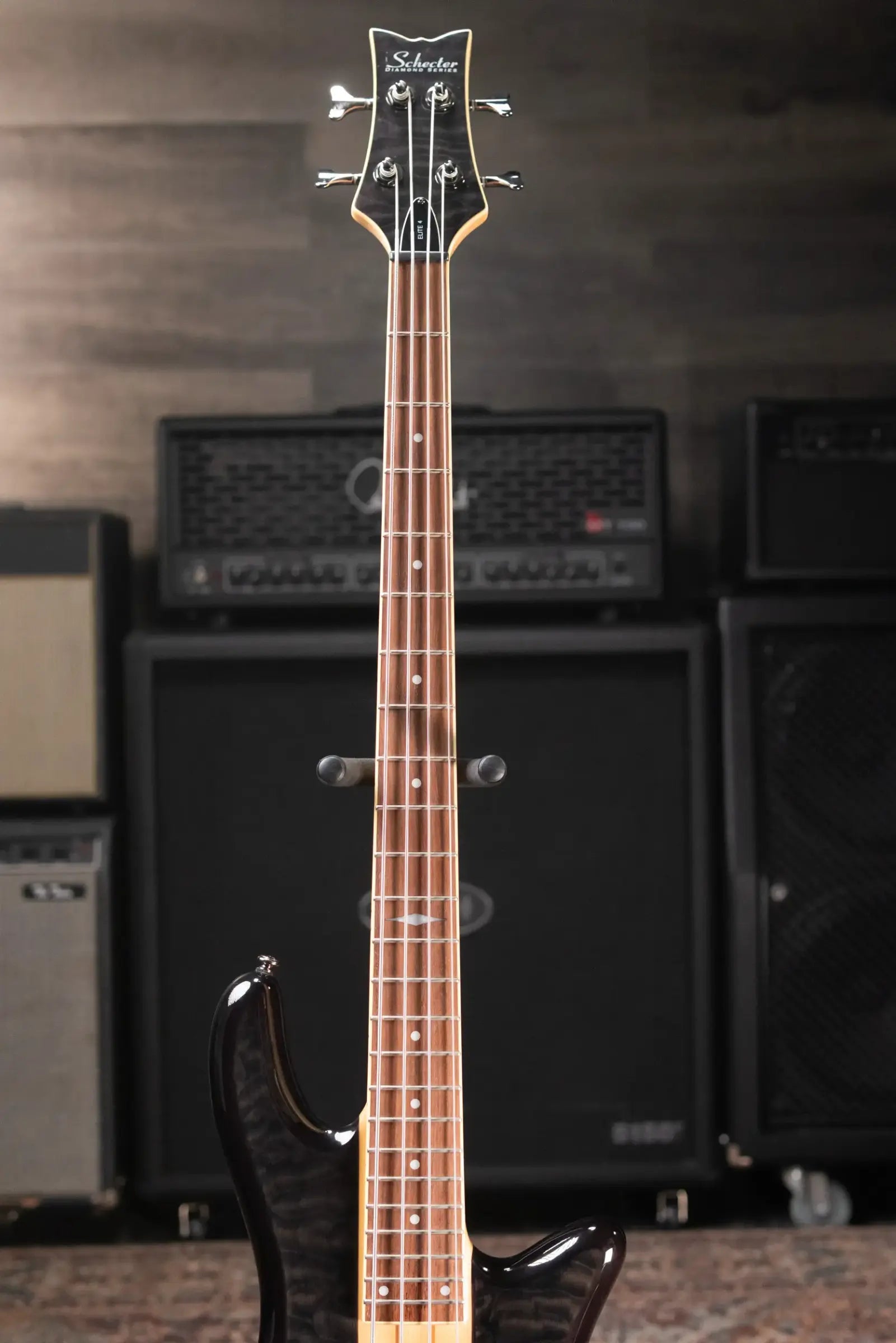Schecter Diamond Series Stiletto Elite 4 Electric Bass - Transparent Black with Hardshell Case - Used