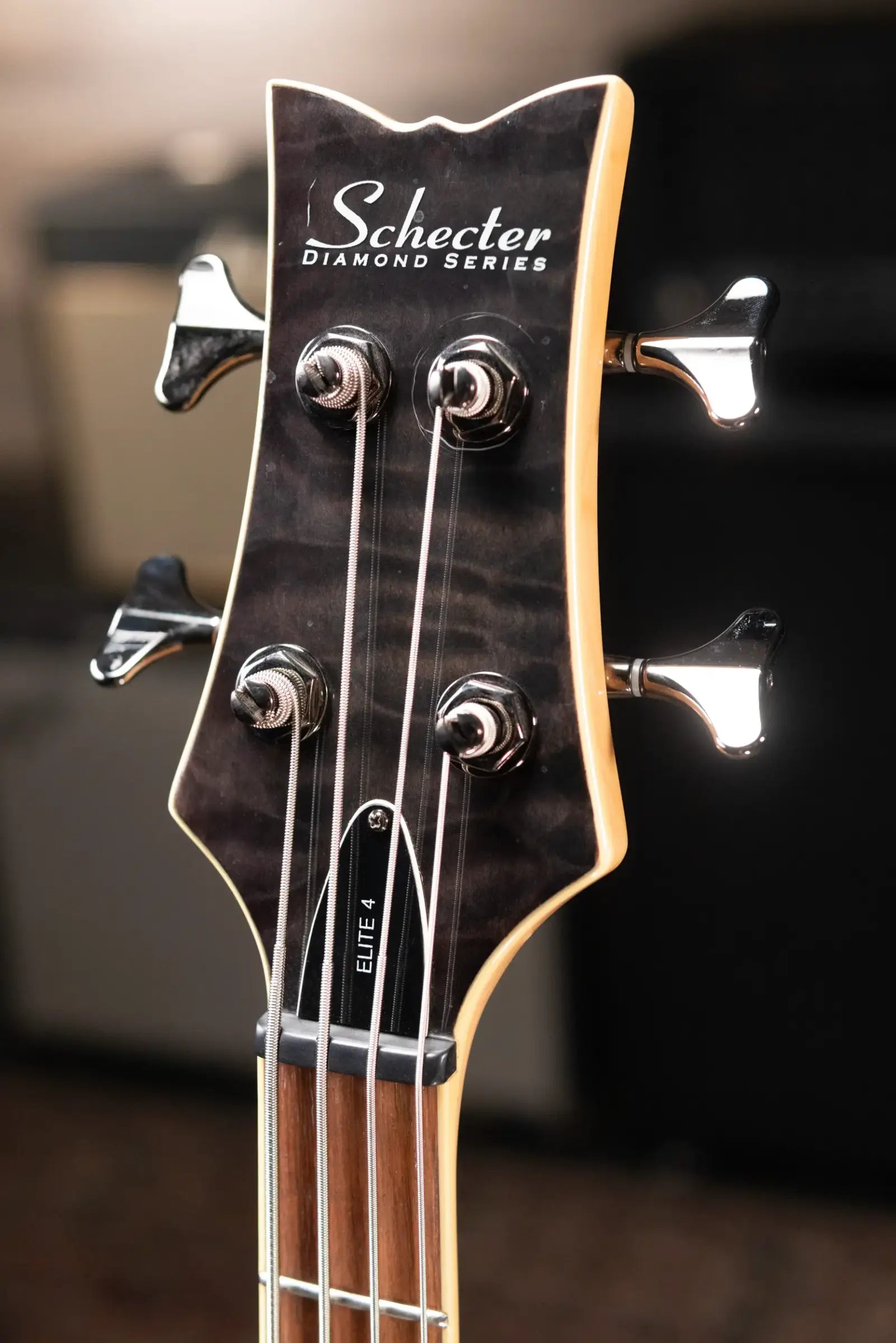 Schecter Diamond Series Stiletto Elite 4 Electric Bass - Transparent Black with Hardshell Case - Used