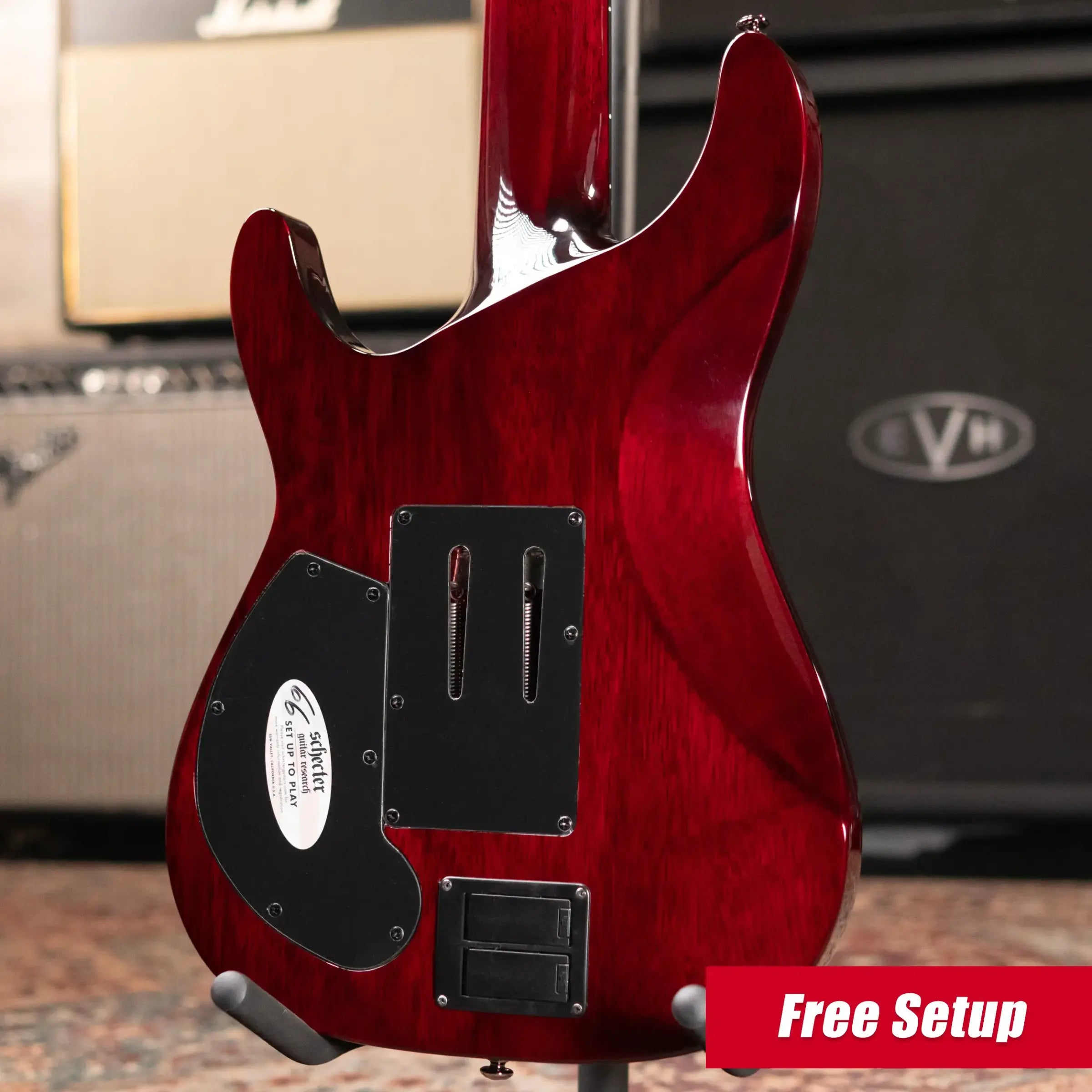 Schecter Hellraiser C-7 FR-S 7-String Electric Guitar - Black Cherry with Hardshell Case - Used