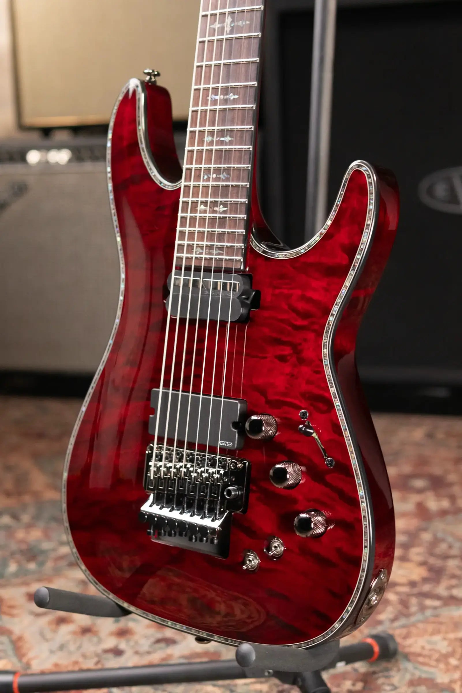 Schecter Hellraiser C-7 FR-S 7-String Electric Guitar - Black Cherry with Hardshell Case - Used