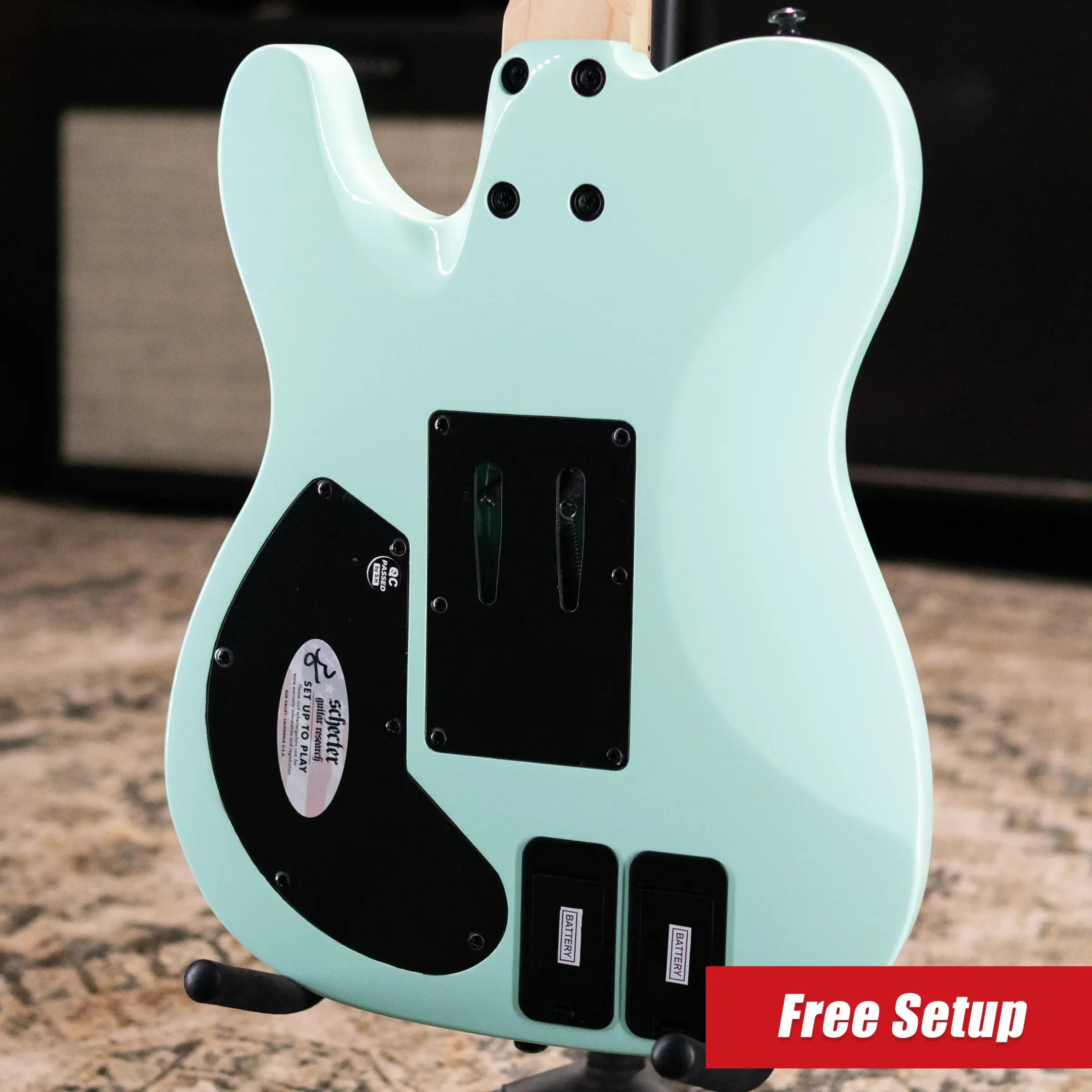 Schecter Sun Valley Super Shredder PT FR with Sustainiac Electric Guitar - Sea Foam Green
