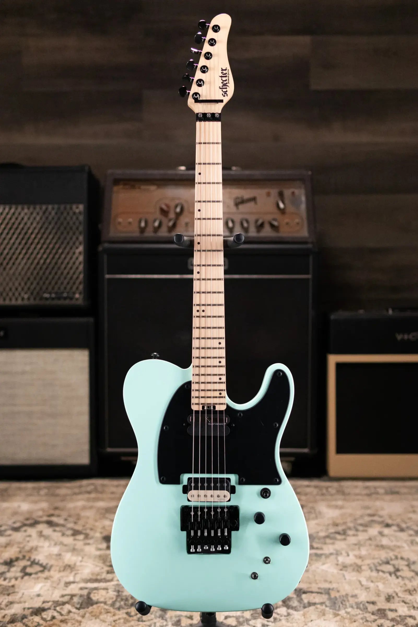 Schecter Sun Valley Super Shredder PT FR with Sustainiac Electric Guitar - Sea Foam Green
