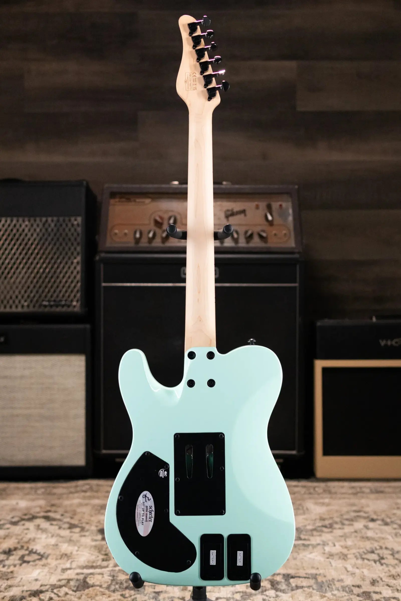 Schecter Sun Valley Super Shredder PT FR with Sustainiac Electric Guitar - Sea Foam Green