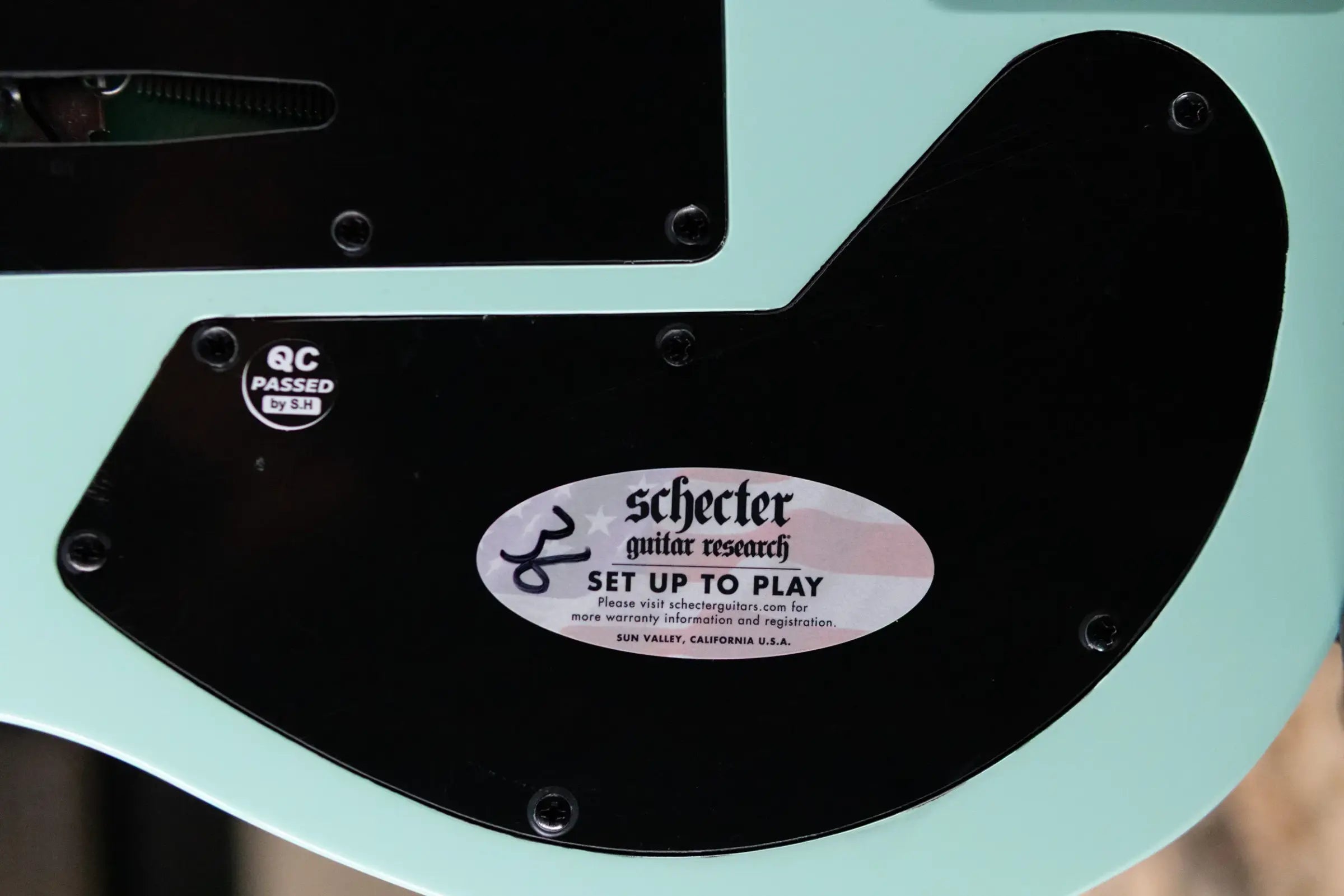 Schecter Sun Valley Super Shredder PT FR with Sustainiac Electric Guitar - Sea Foam Green