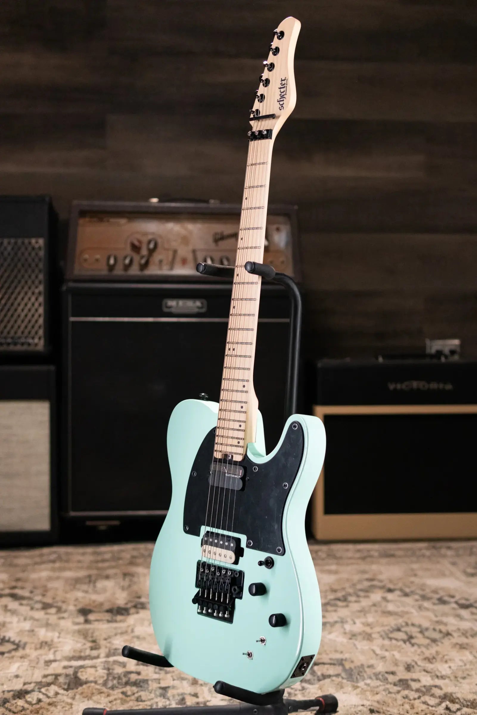Schecter Sun Valley Super Shredder PT FR with Sustainiac Electric Guitar - Sea Foam Green