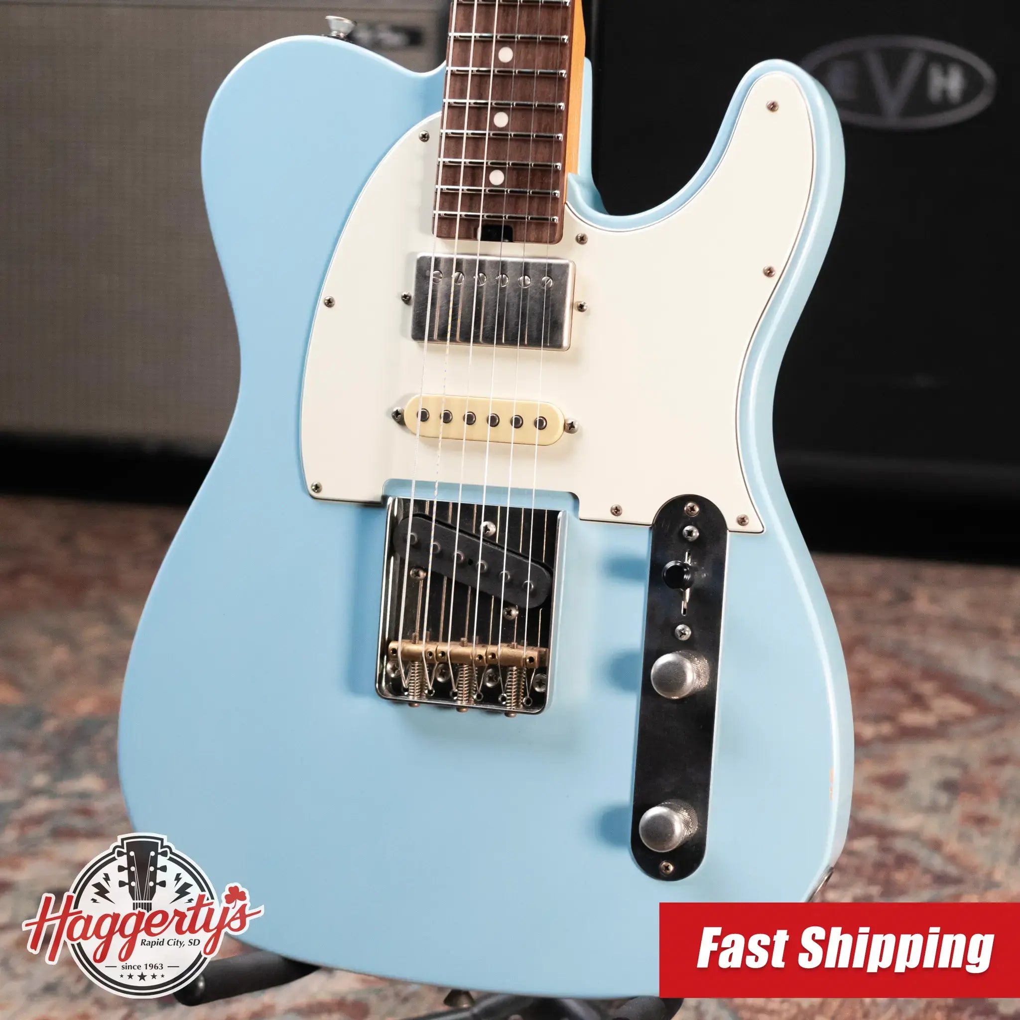 Schecter USA Custom PT Wembley Studio Electric Guitar Sonic Blue with Hardshell Case - Used