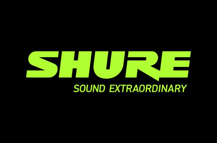 Shure logo with 'Sound Extraordinary' tagline on a black background