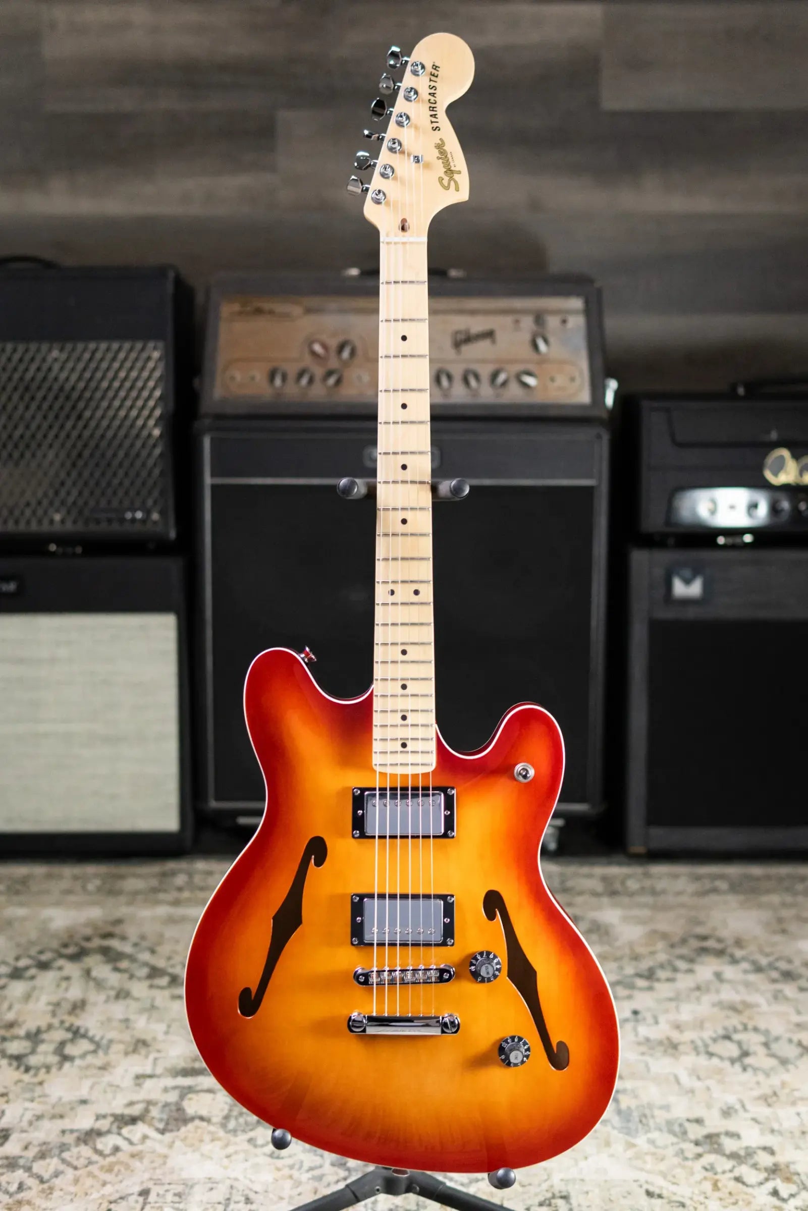 Squier Affinity Series Starcaster Deluxe Semi-Hollow Electric Guitar - Sienna Sunburst