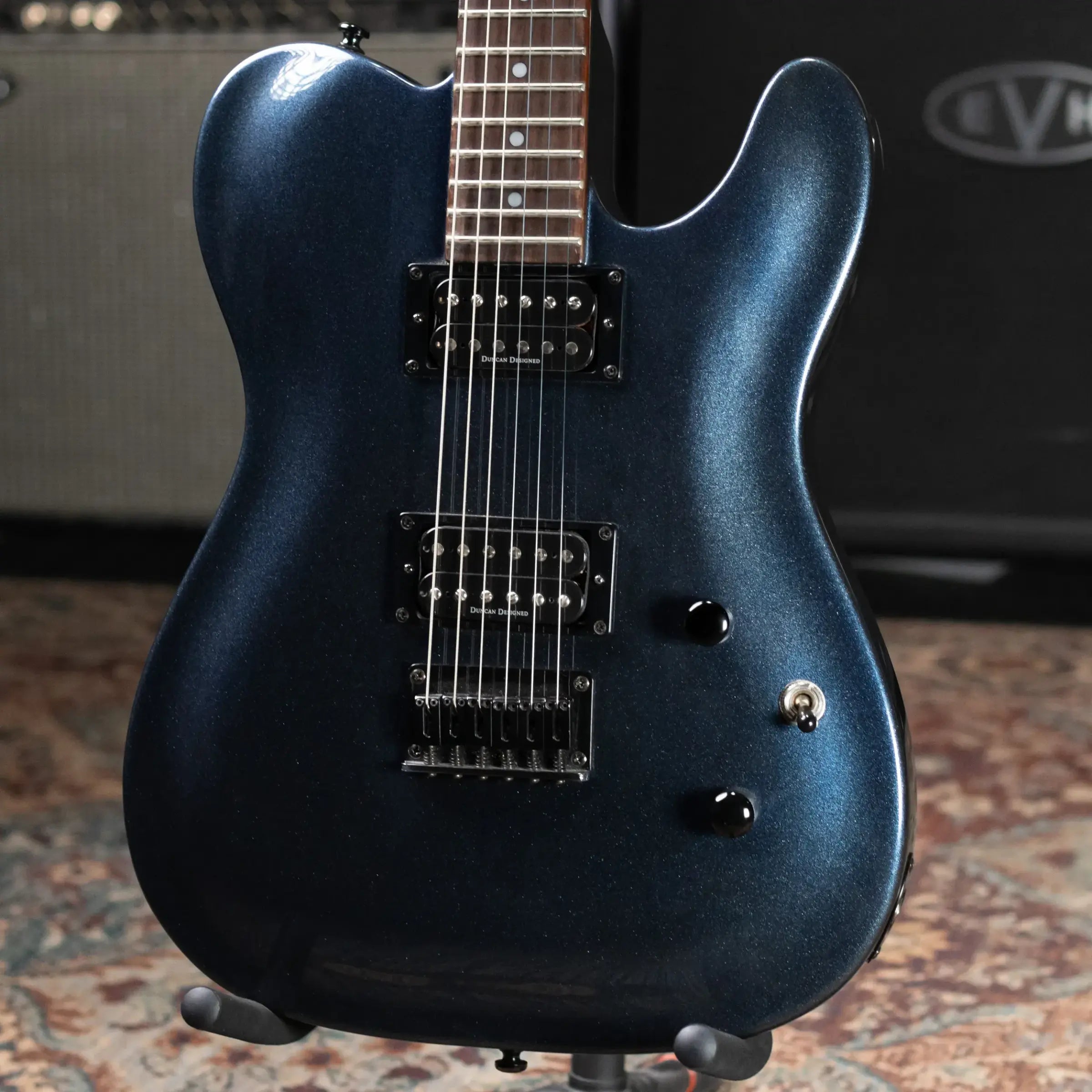 Squier Double Fat Telecaster Electric Guitar - Atlantic Blue Metallic - Used