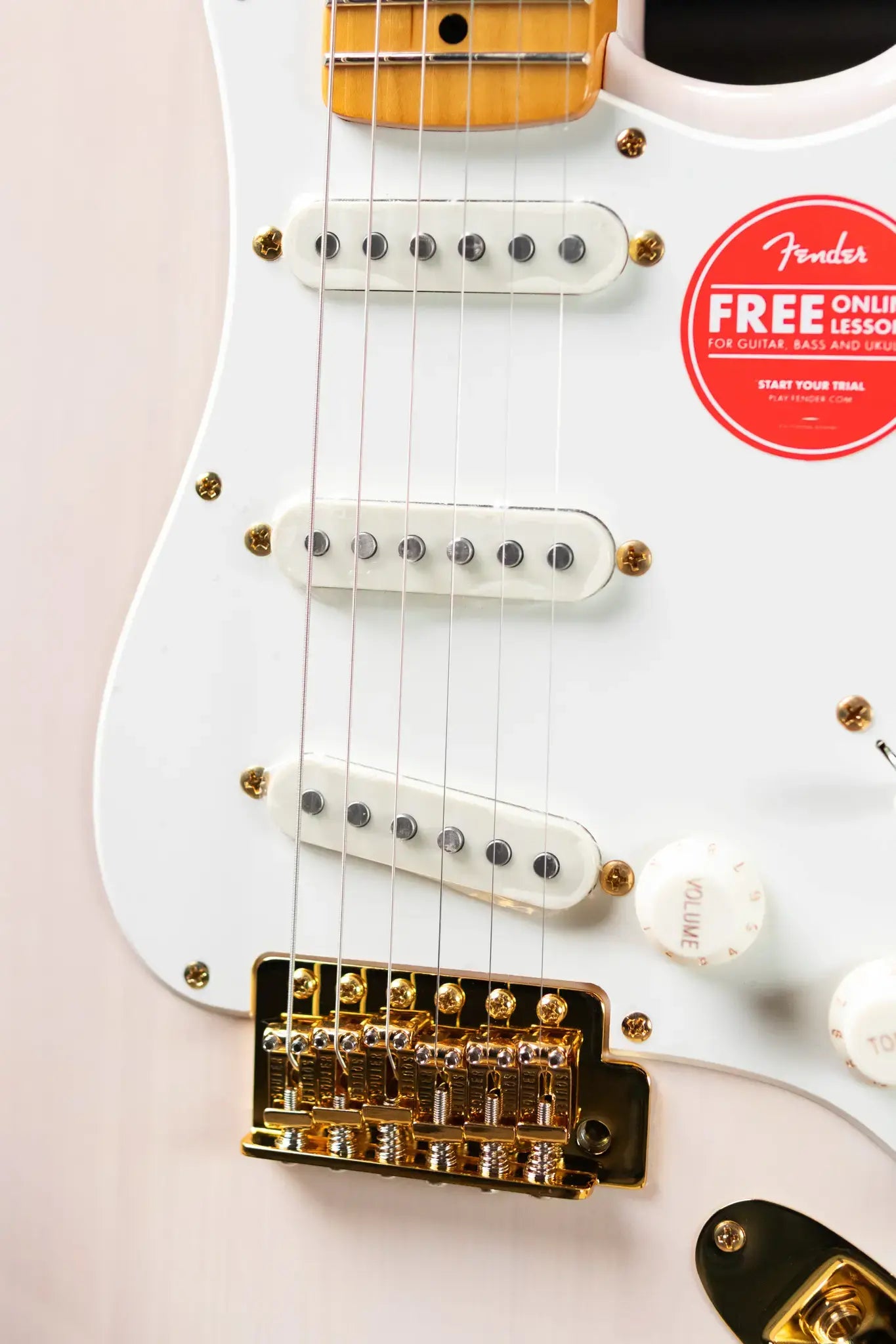 Squier FSR Classic Vibe '50s Stratocaster Electric Guitar - White Blonde, Gold Hardware