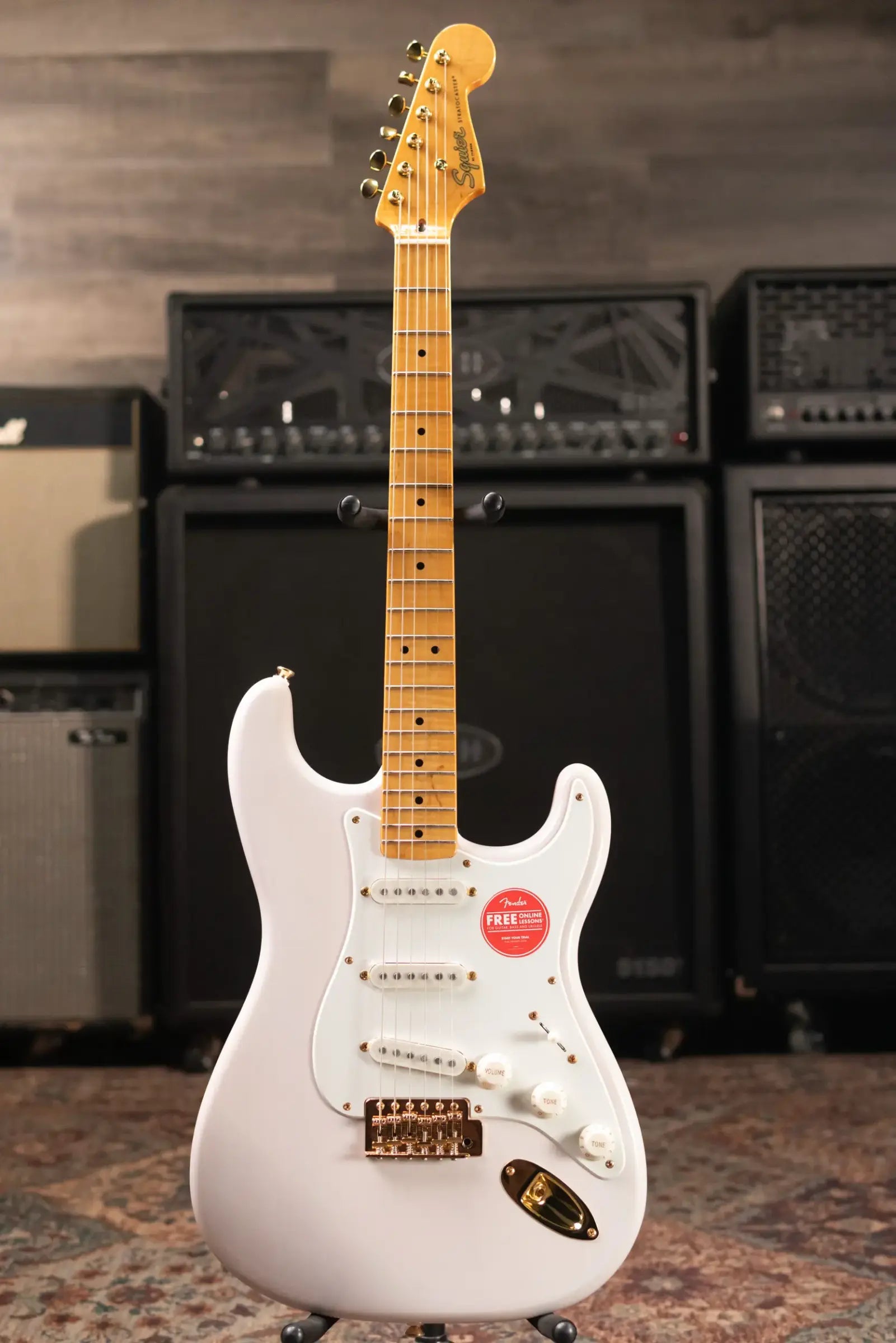 Squier FSR Classic Vibe '50s Stratocaster Electric Guitar - White Blonde, Gold Hardware