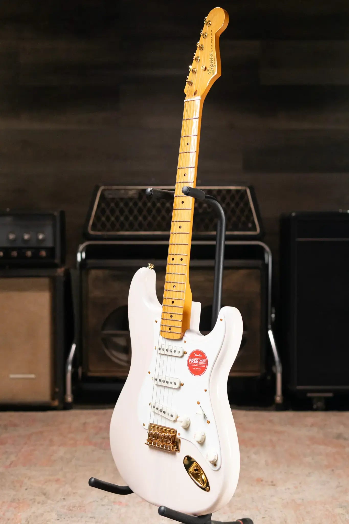 Squier FSR Classic Vibe '50s Stratocaster Electric Guitar - White Blonde, Gold Hardware