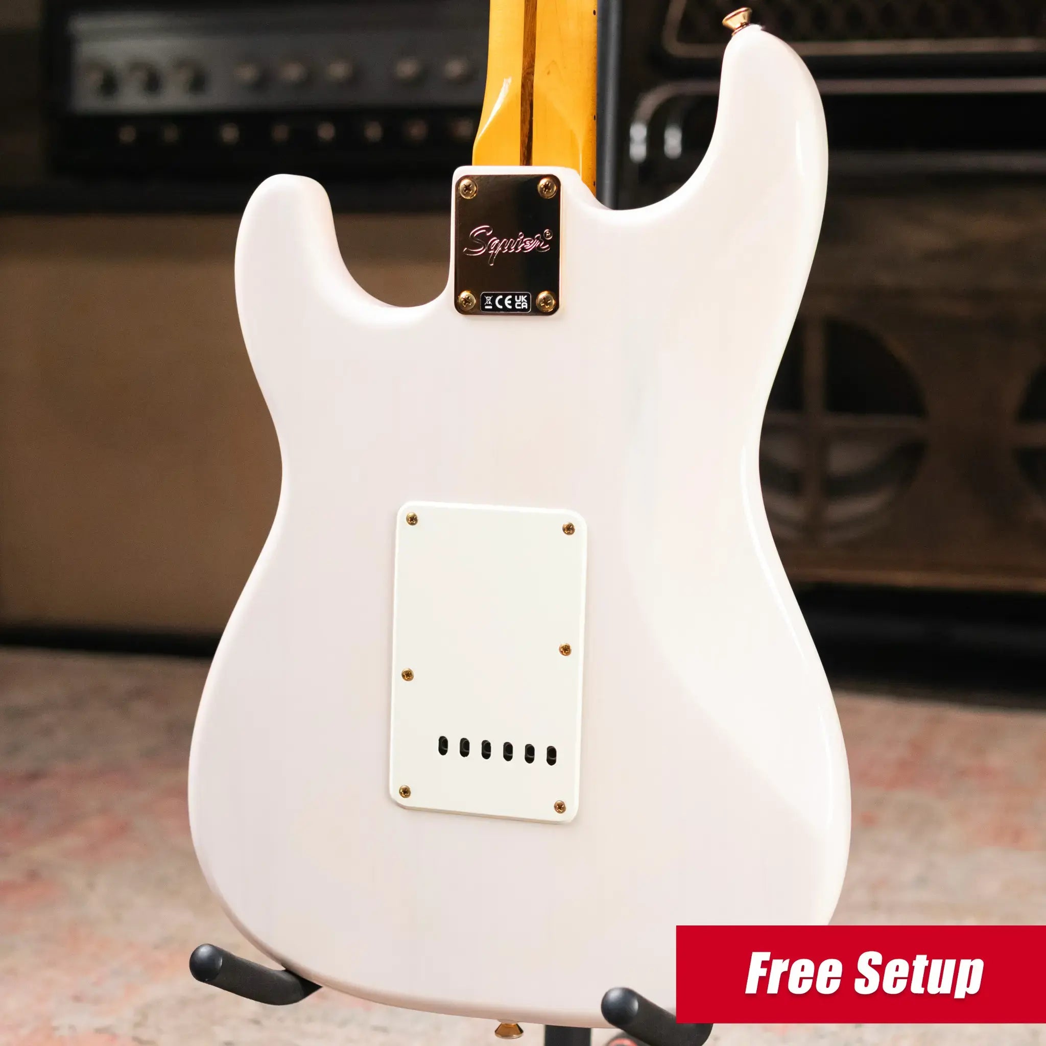 Squier FSR Classic Vibe '50s Stratocaster, Maple Fingerboard, Parchment Pickguard, Gold Hardware - White Blonde
