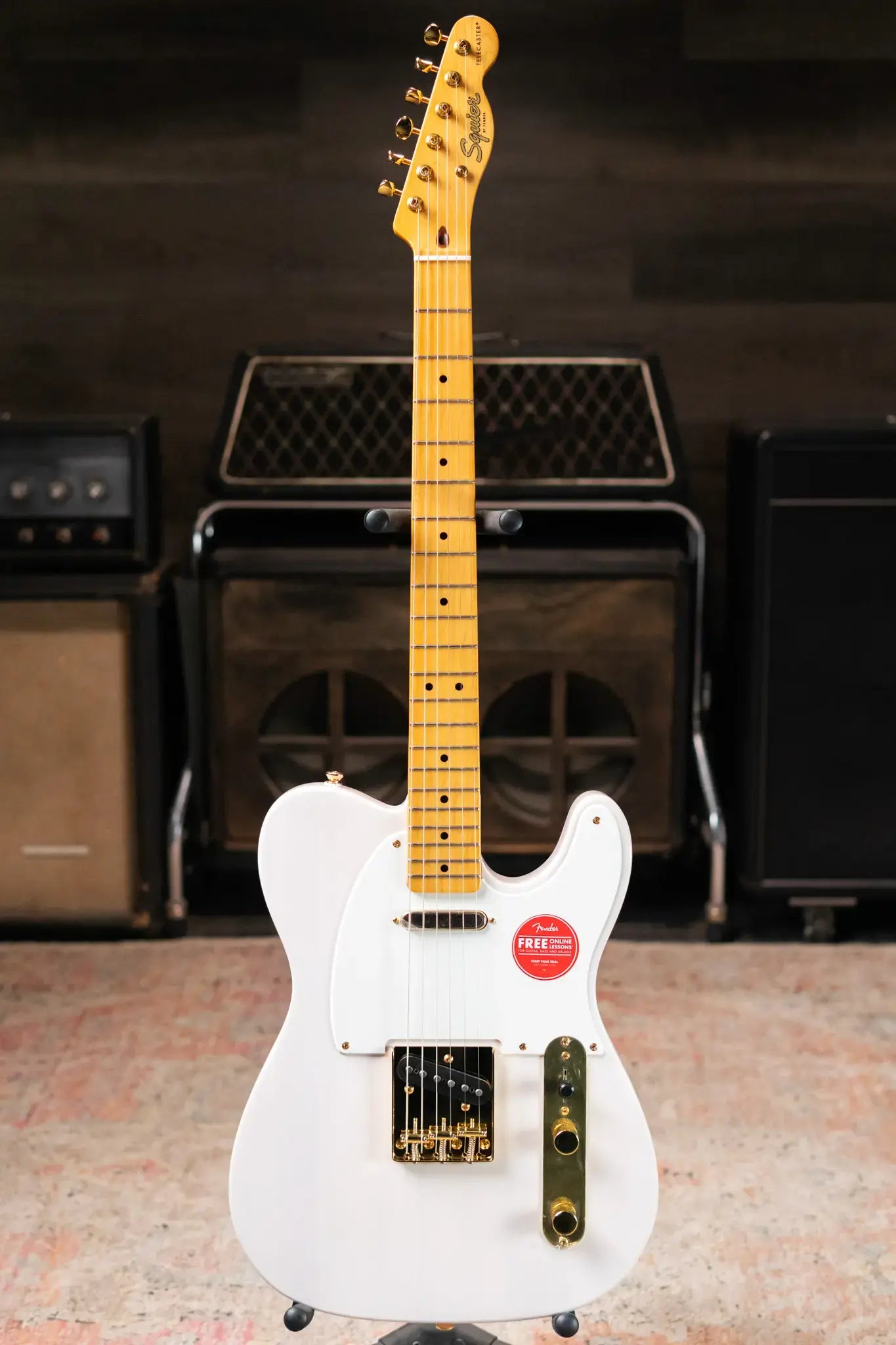 Squier FSR Classic Vibe '50s Telecaster Electric Guitar - White Blonde, Gold Hardware