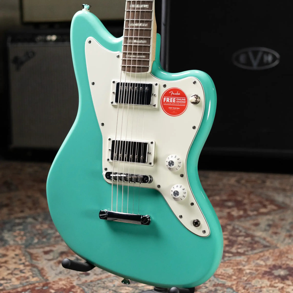 Squier Paranormal Baritone Jazzmaster HH Electric Guitar - Sea Foam Green