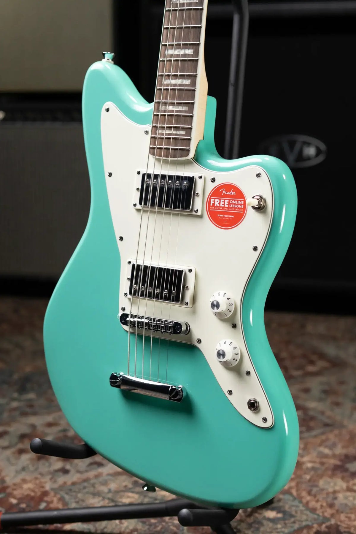 Squier Paranormal Baritone Jazzmaster HH Electric Guitar - Sea Foam Green