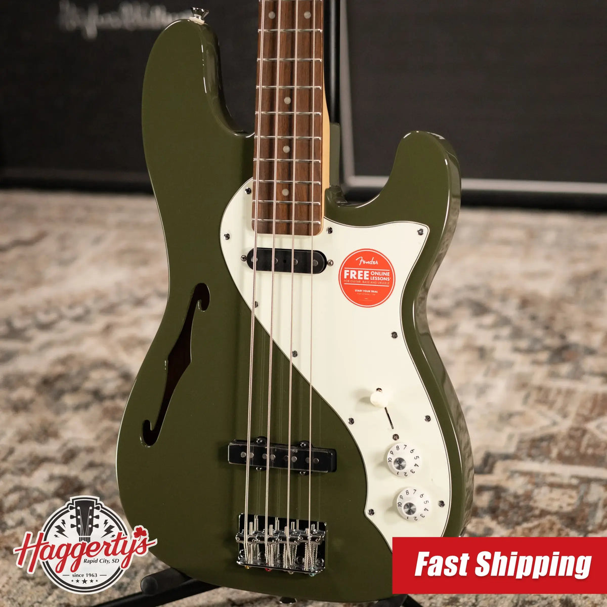 Squier Paranormal Precision Bass Thinline SJ - Olive