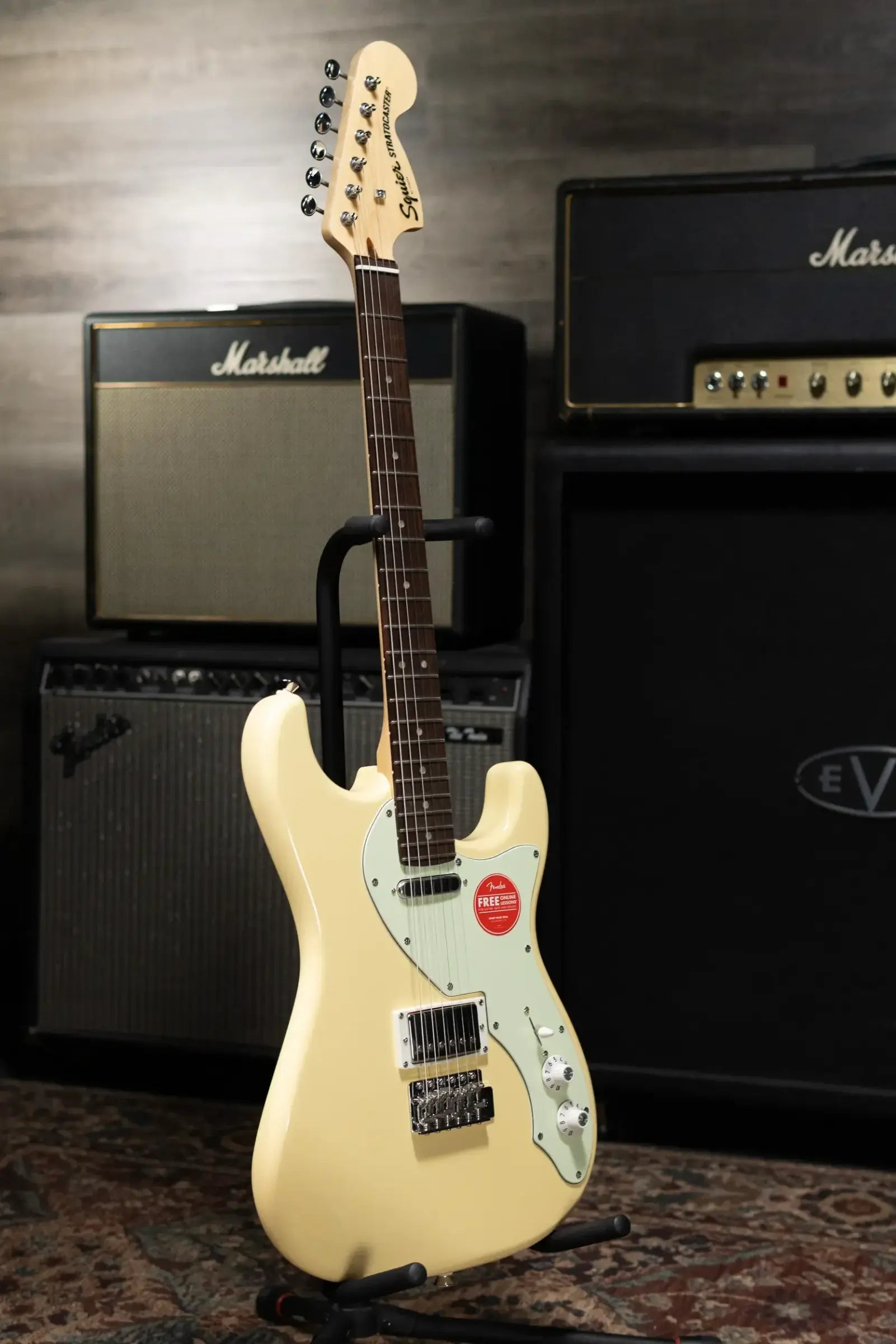 Squier Paranormal Stratocaster Deluxe Electric Guitar - Vintage White